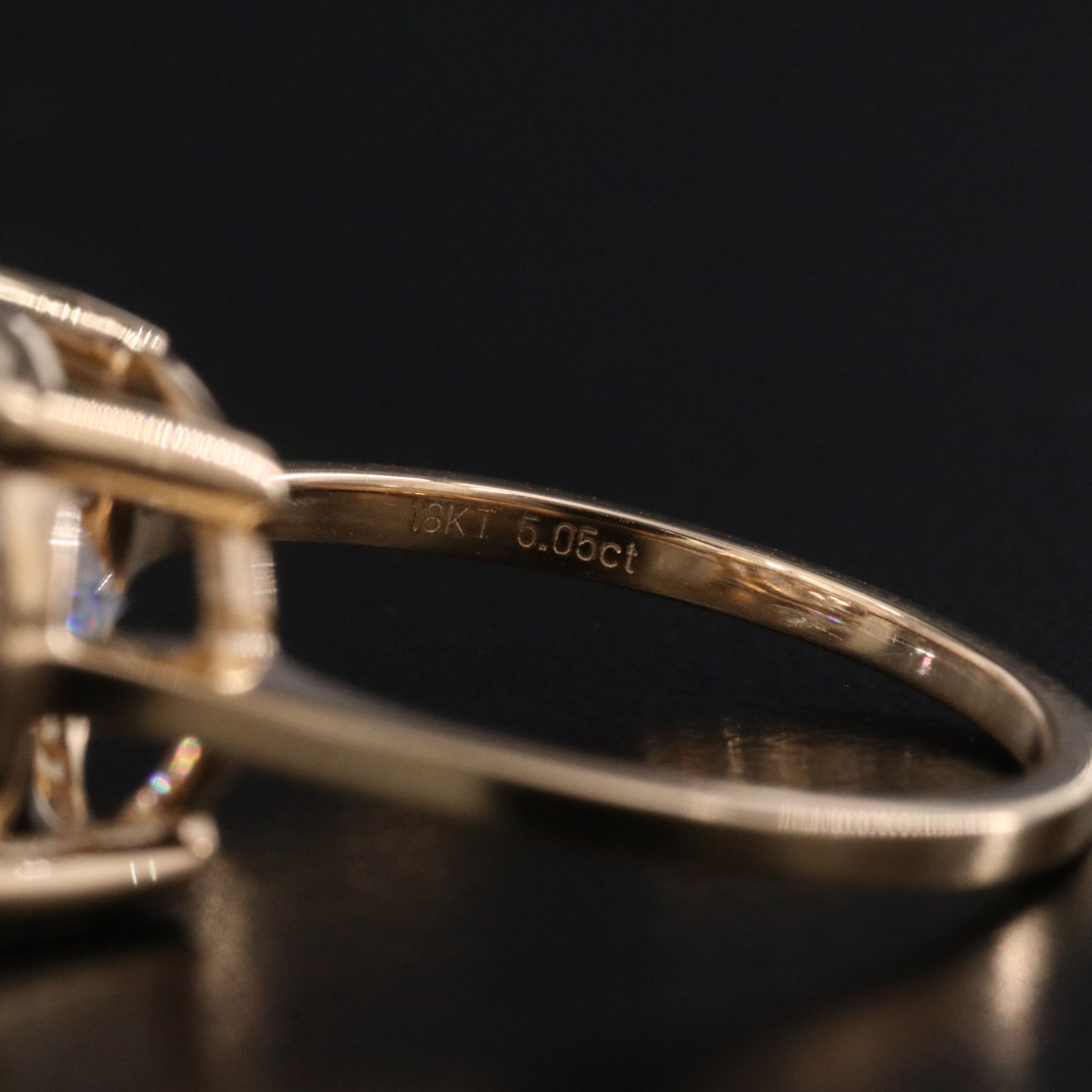 18K 5.05 CT Lab Grown Diamond Solitaire Ring with IGI Report