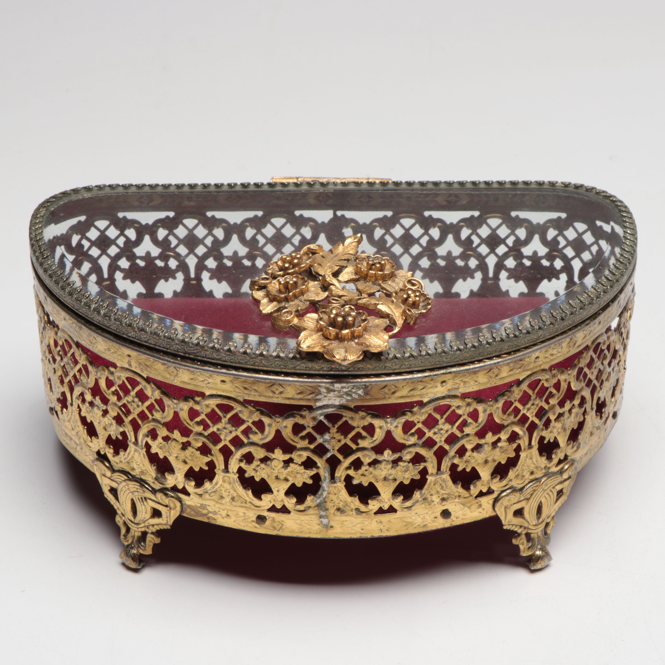 Stylebuilt Ornate Metal Perfume Tray and Electric Clock with More Décor