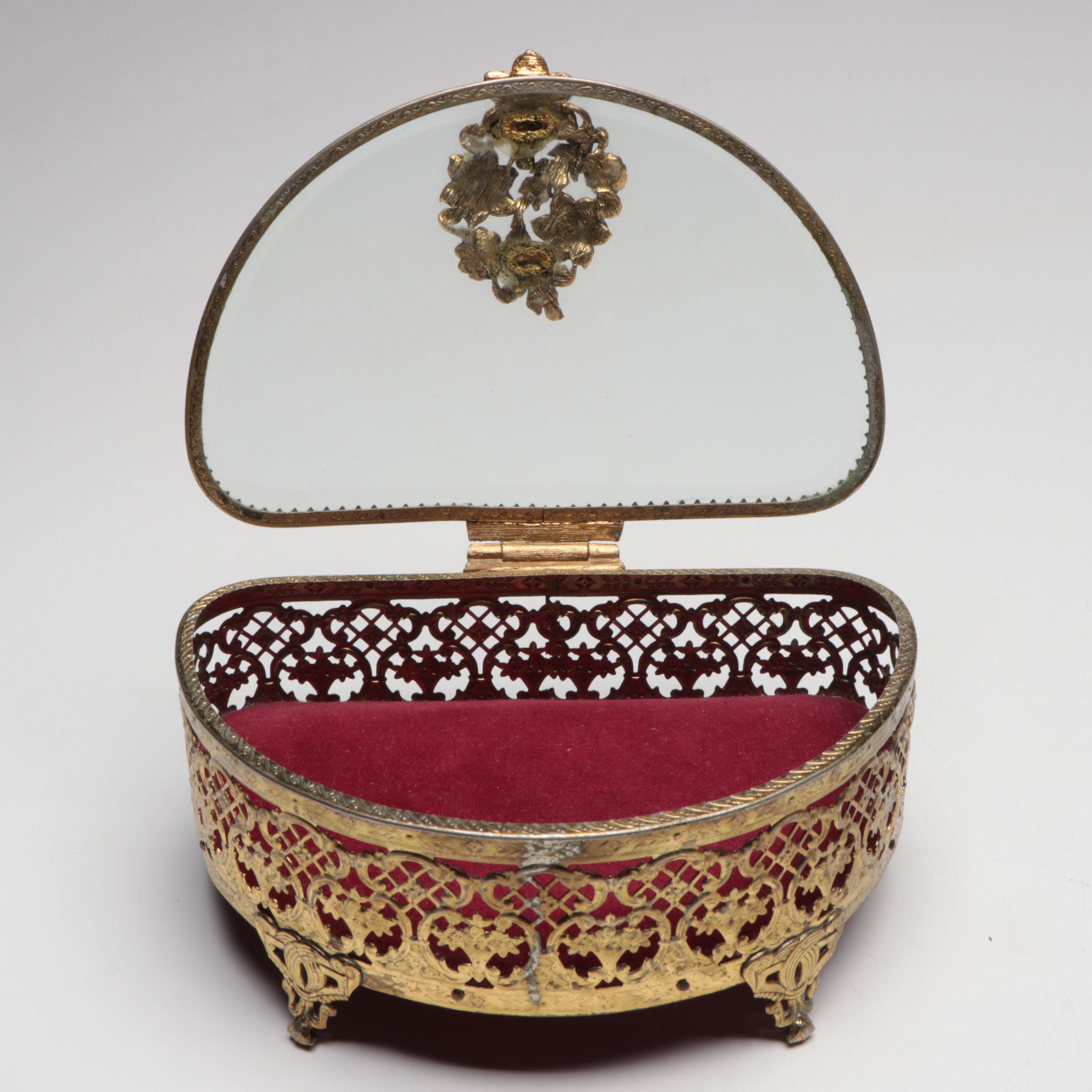 Stylebuilt Ornate Metal Perfume Tray and Electric Clock with More Décor