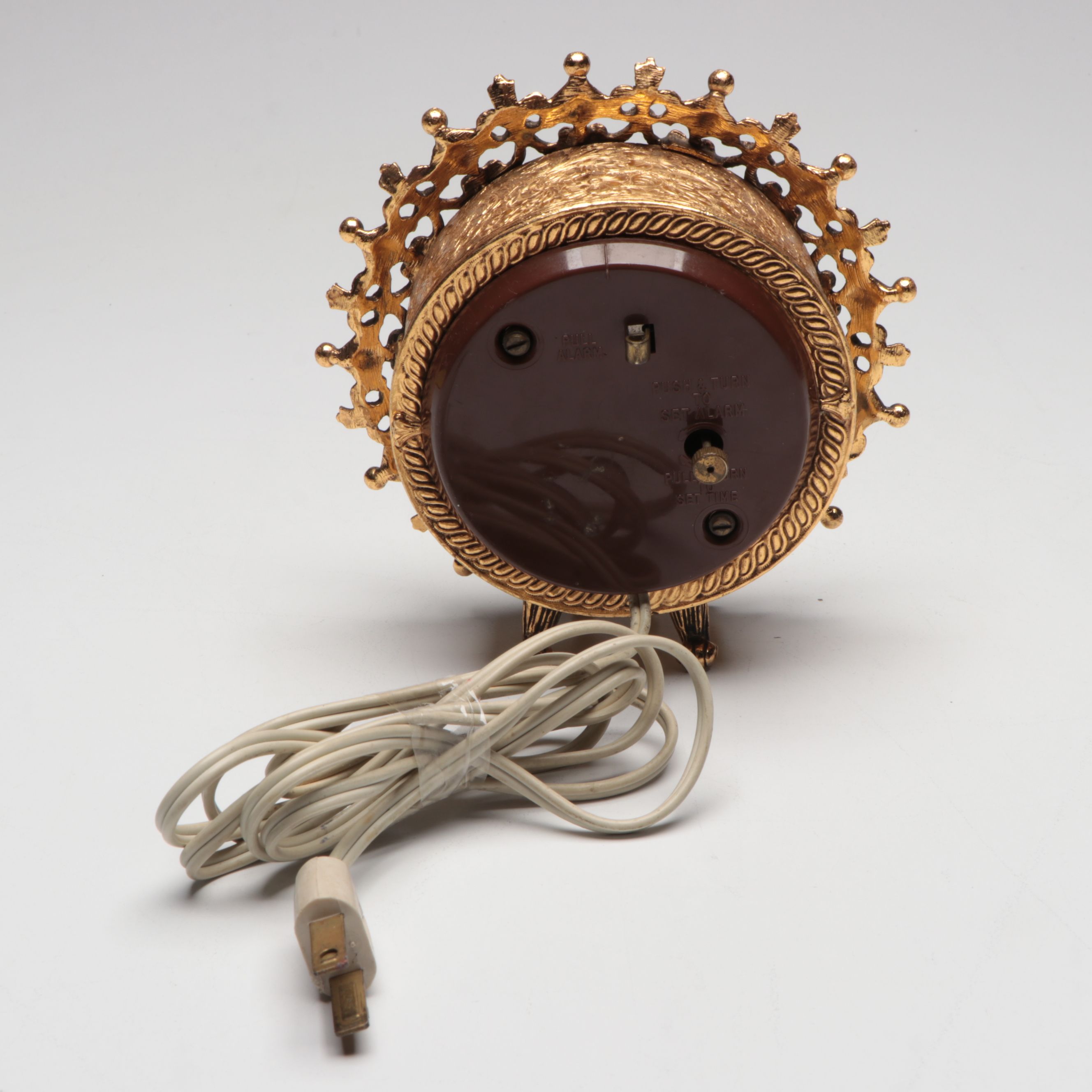 Stylebuilt Ornate Metal Perfume Tray and Electric Clock with More Décor