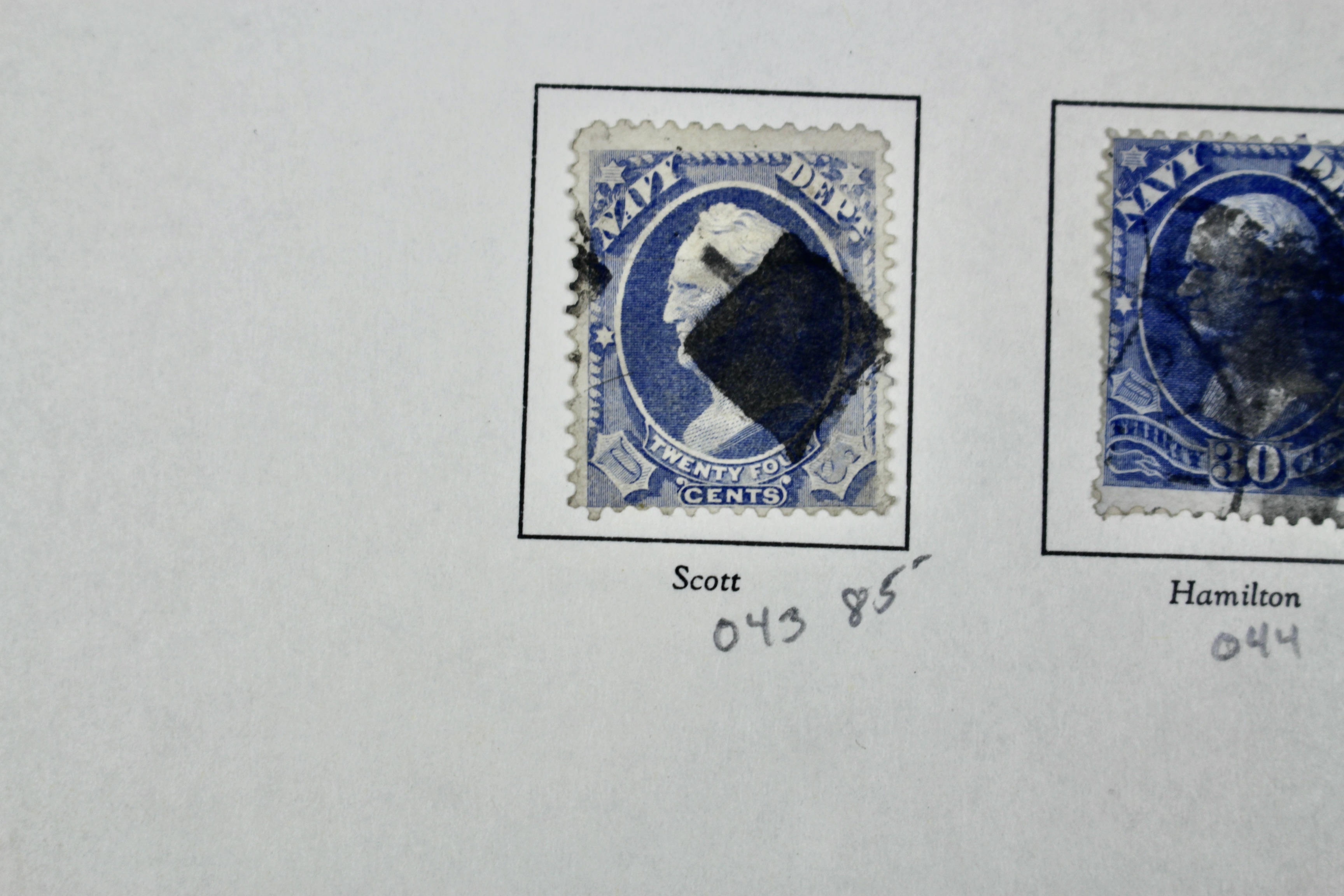 Ten Different U.S. Official Navy Department Postage Stamps, 1873