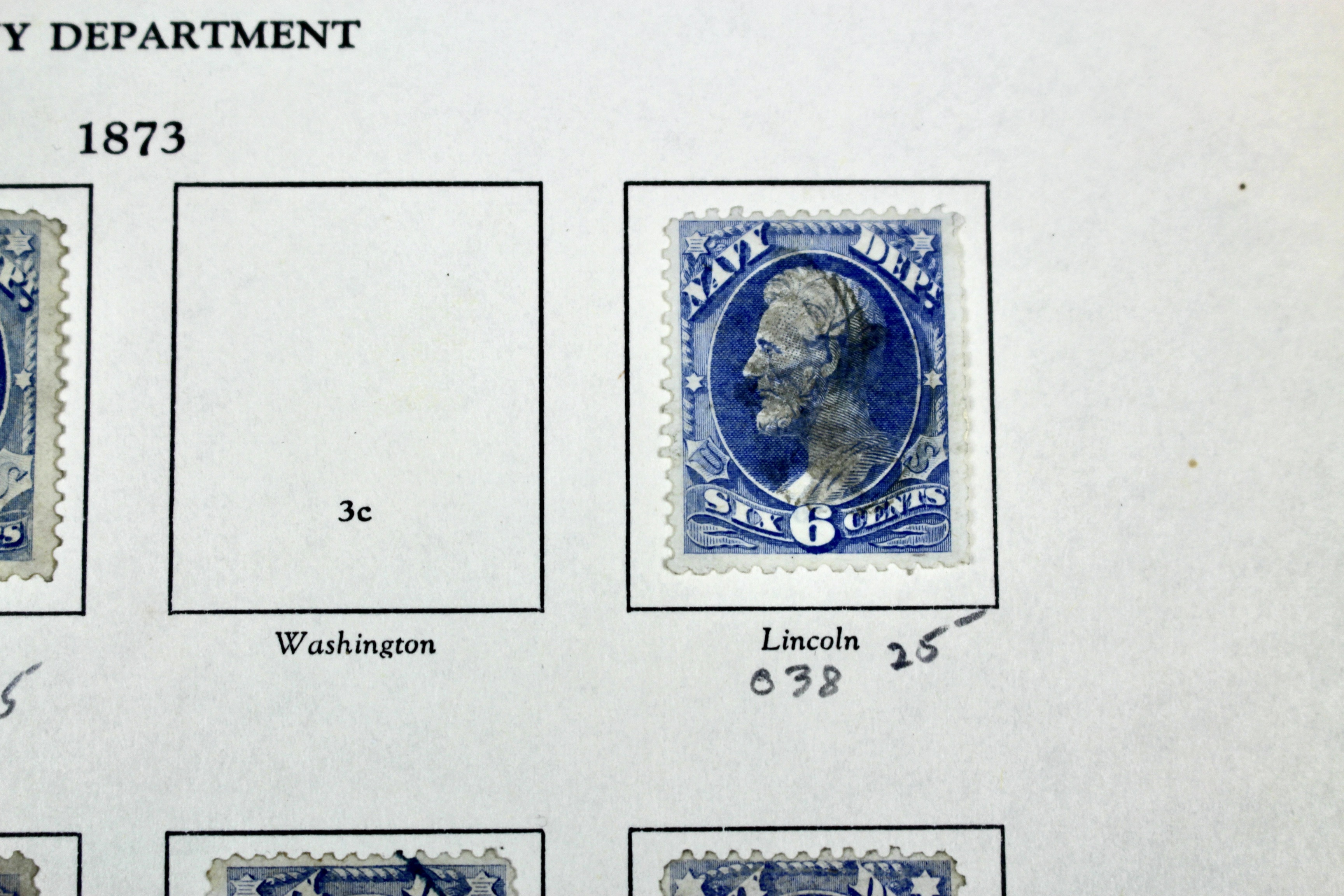 Ten Different U.S. Official Navy Department Postage Stamps, 1873