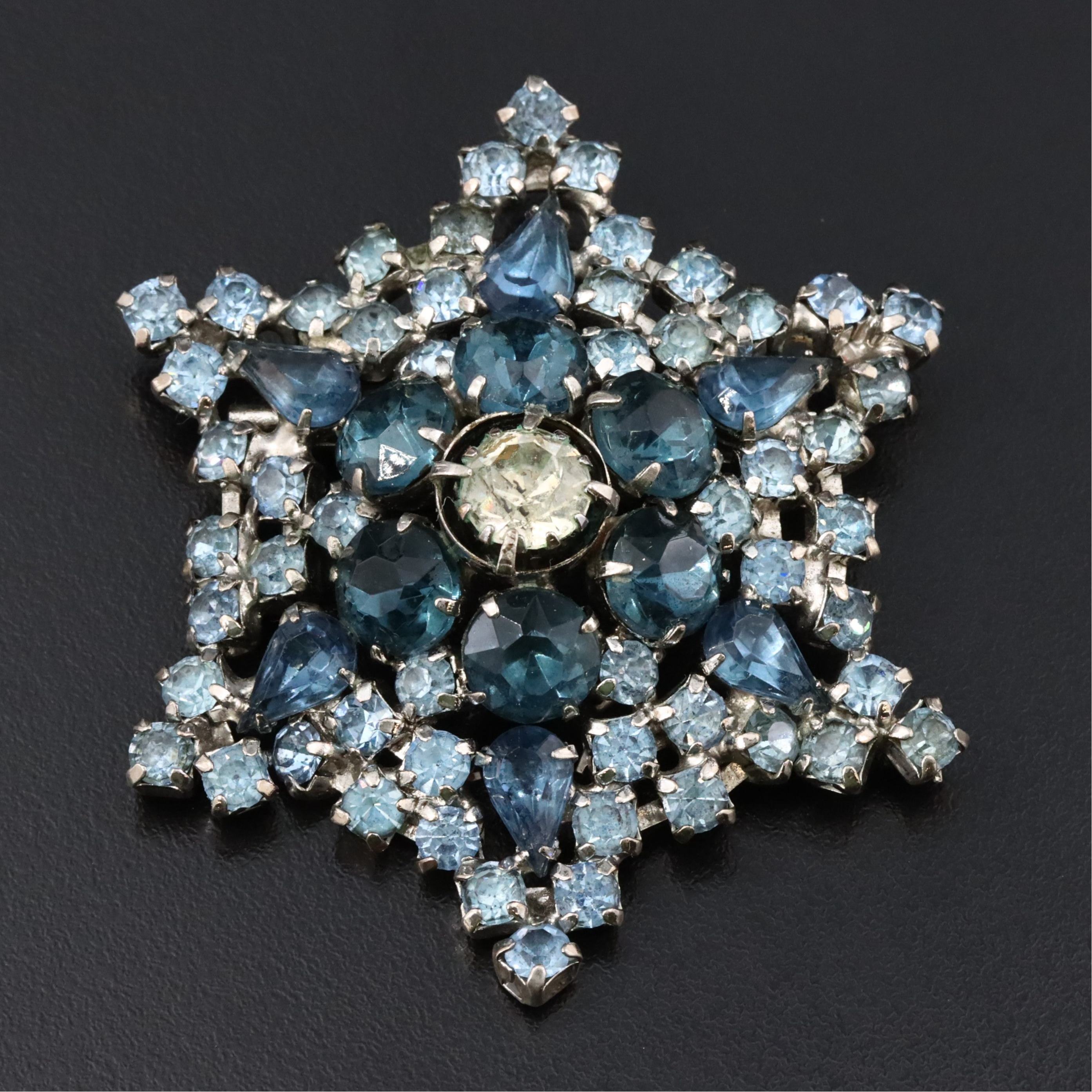 Rhinestone Floral Brooch