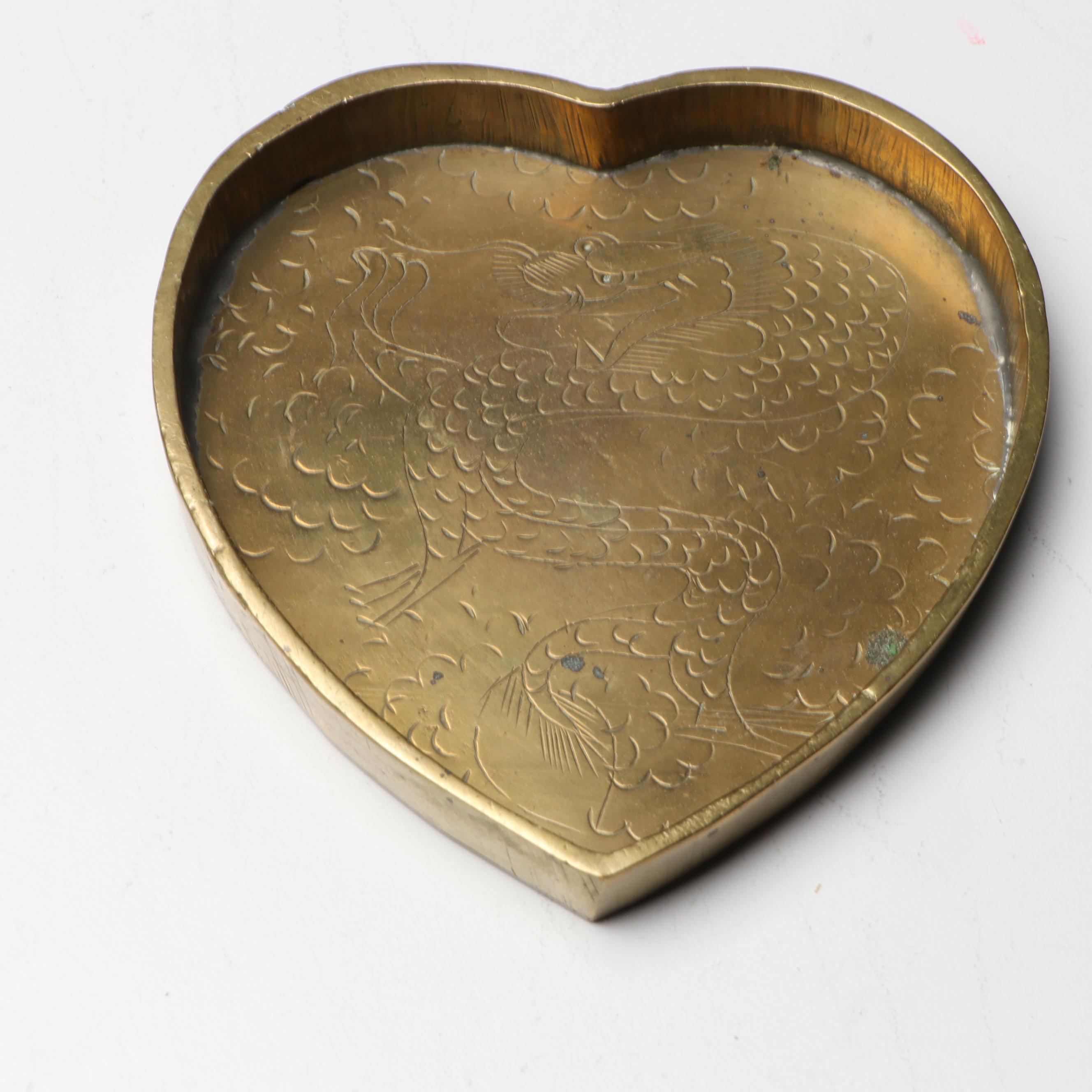 Chinese Style Chased Brass Tableware and Candelabrum with Other Tray