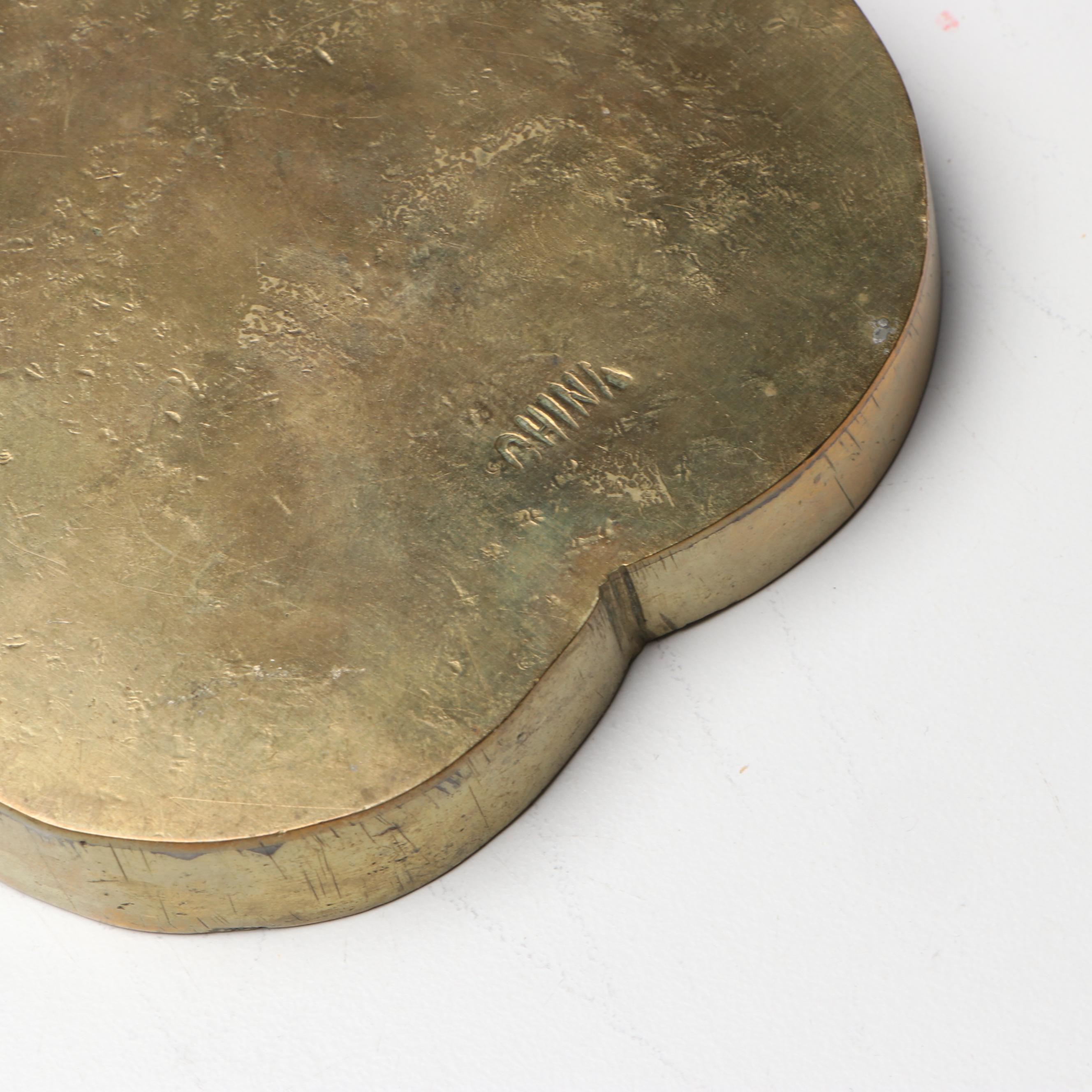 Chinese Style Chased Brass Tableware and Candelabrum with Other Tray