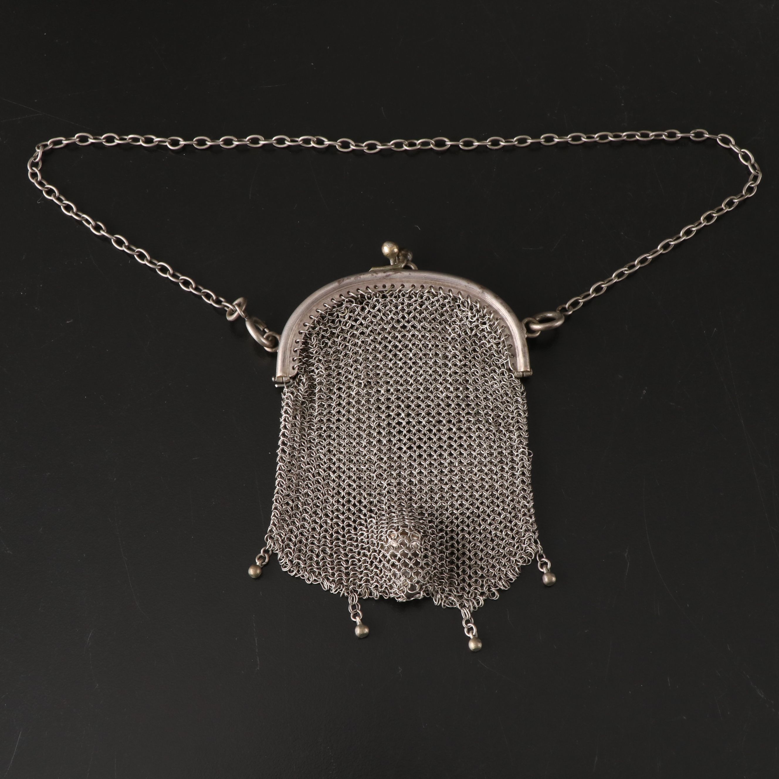Silver Finish Mesh Coin Purse