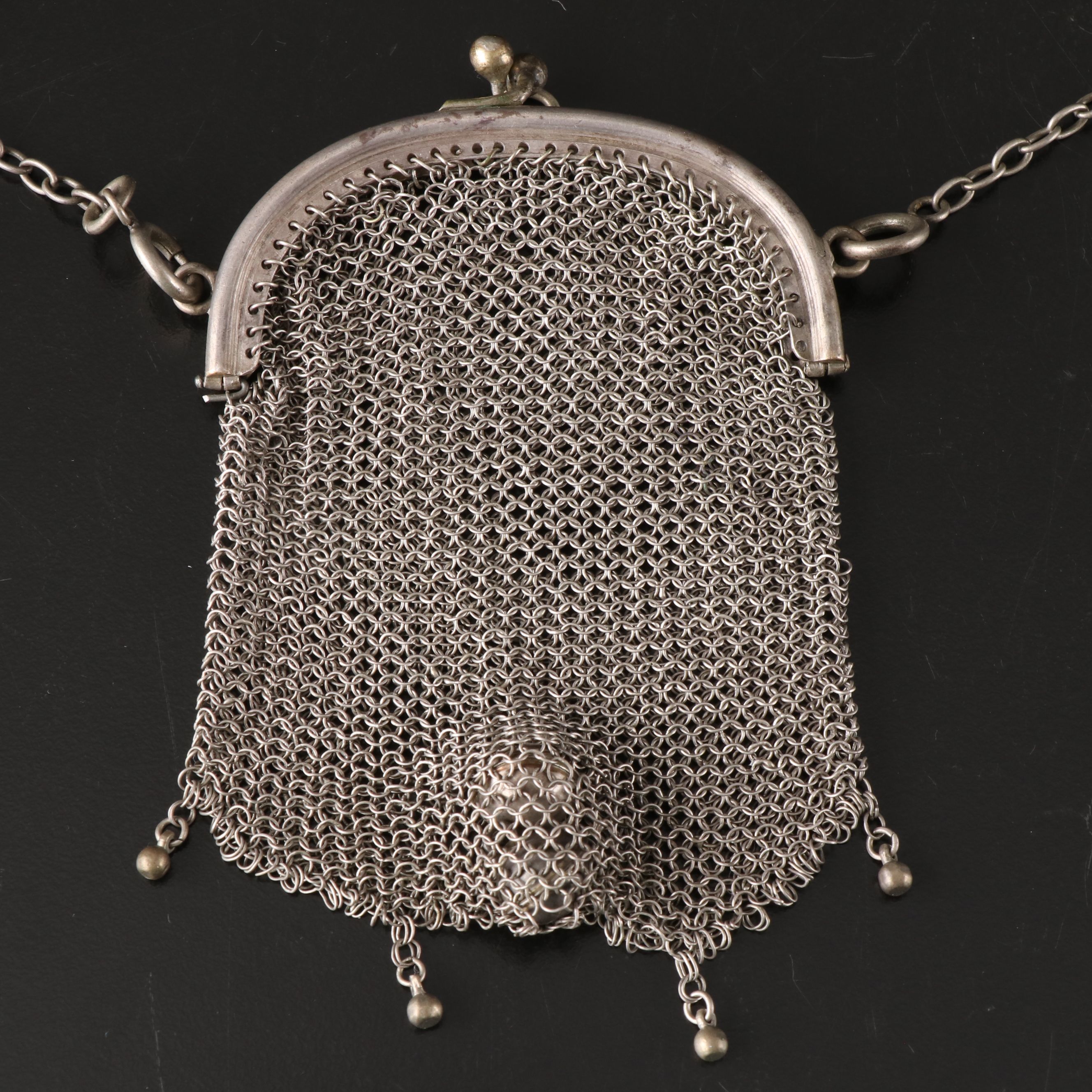 Silver Finish Mesh Coin Purse