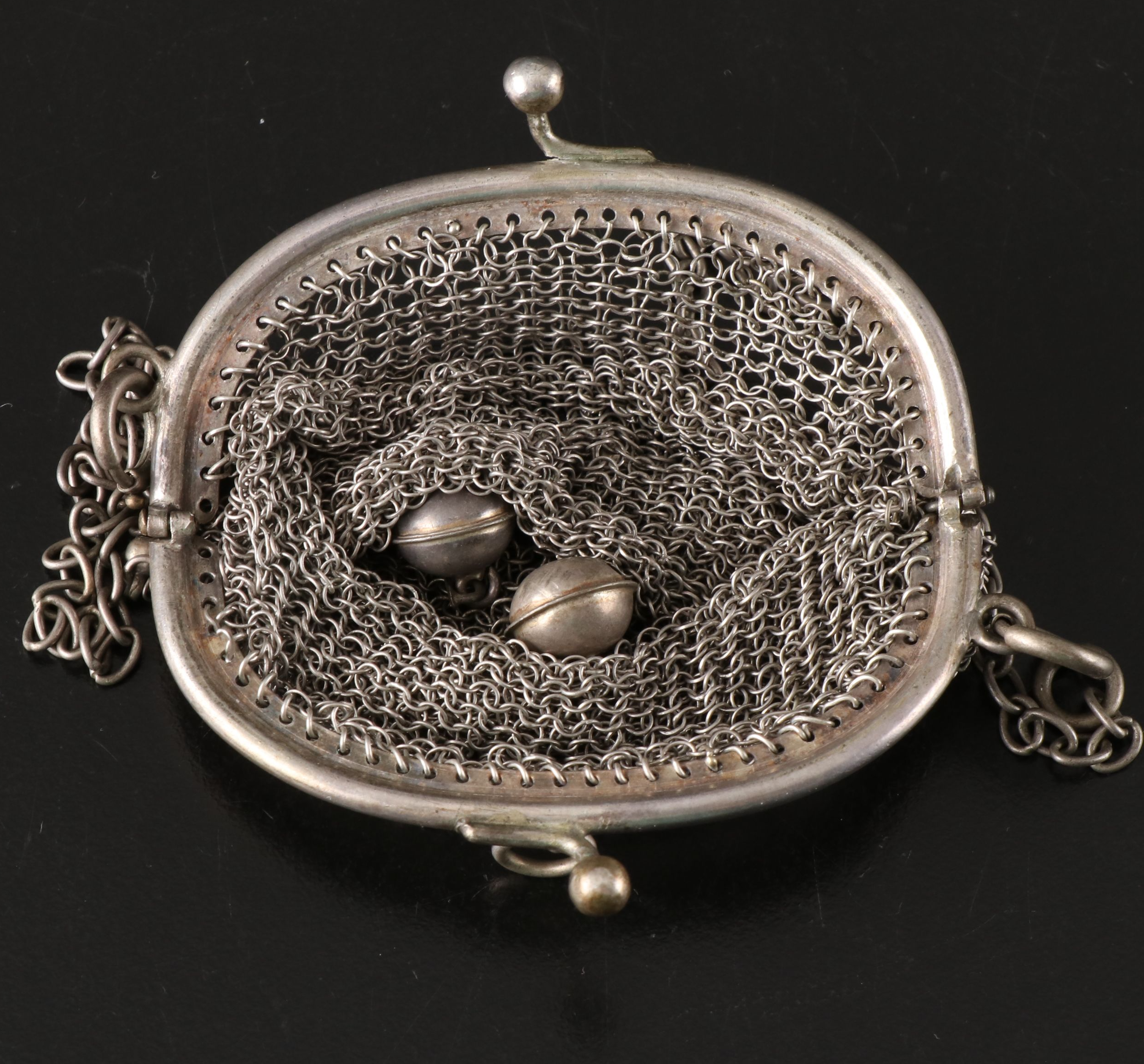 Silver Finish Mesh Coin Purse