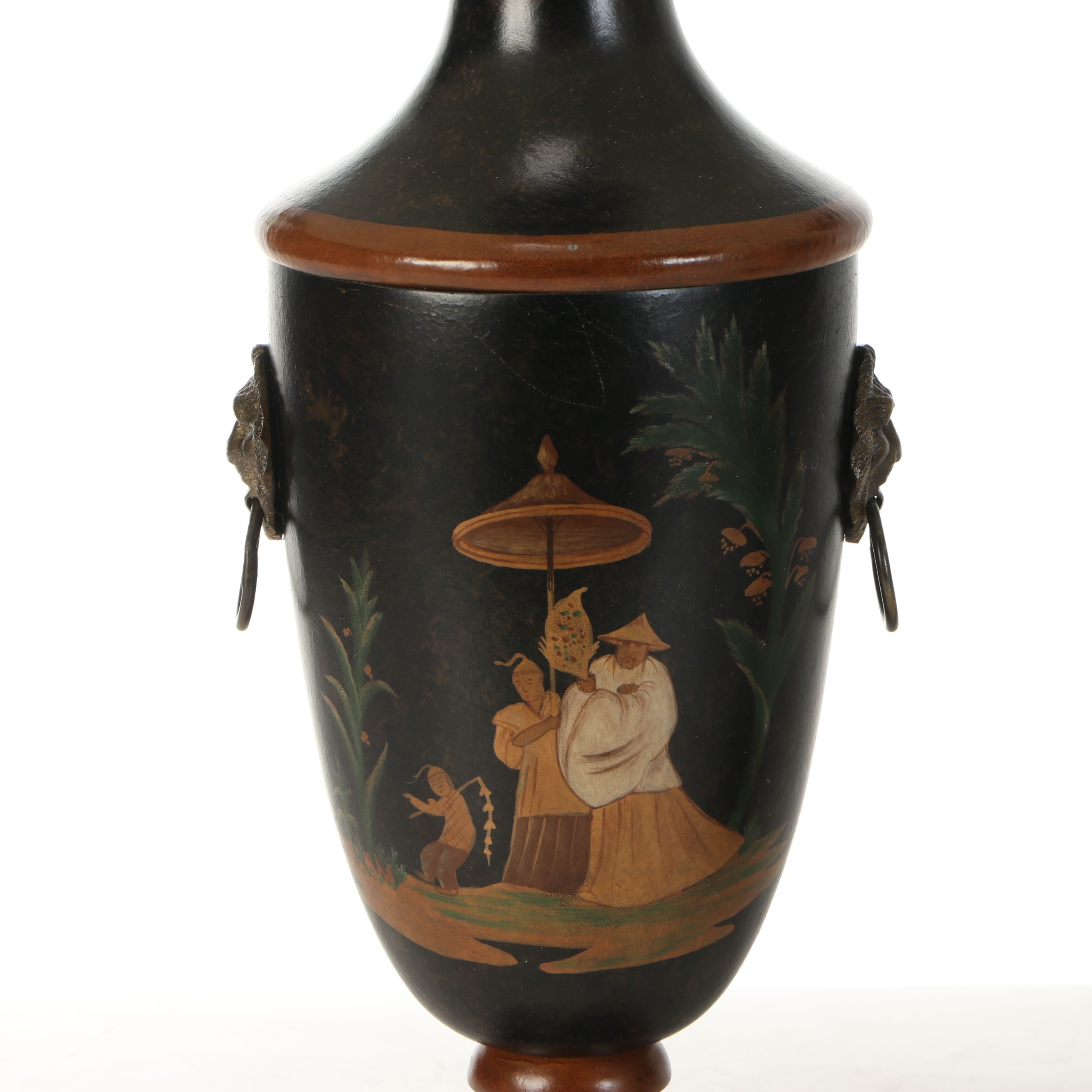 Wildwood Chinoiserie Style Urn Table Lamps with Bell Shade