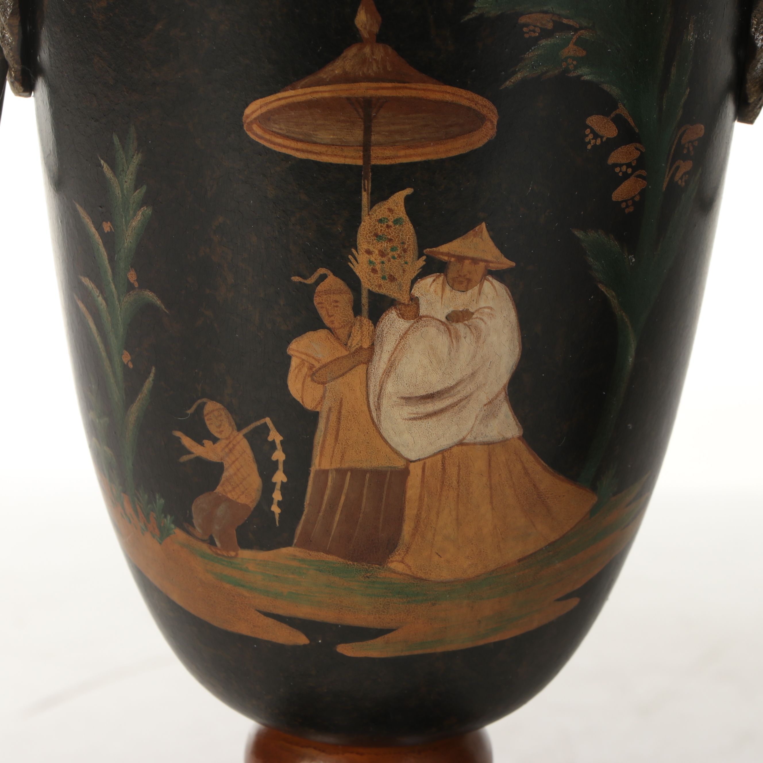 Wildwood Chinoiserie Style Urn Table Lamps with Bell Shade