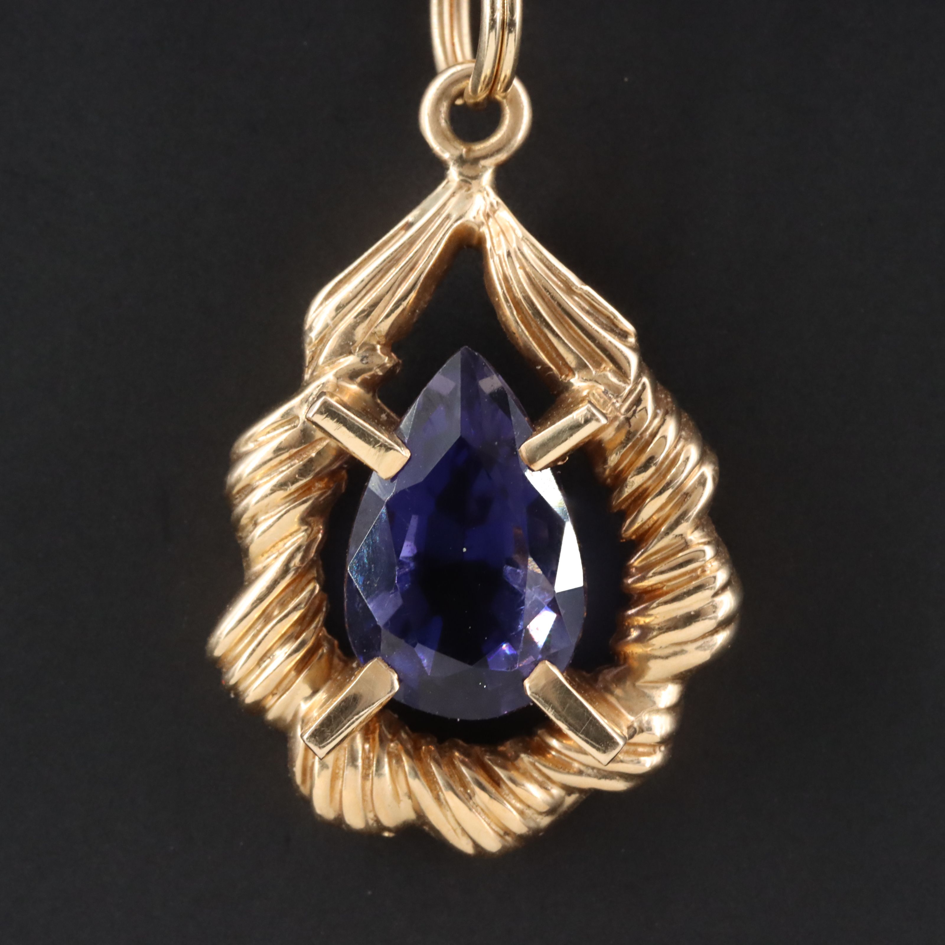 14K Iolite Pendant Necklace
