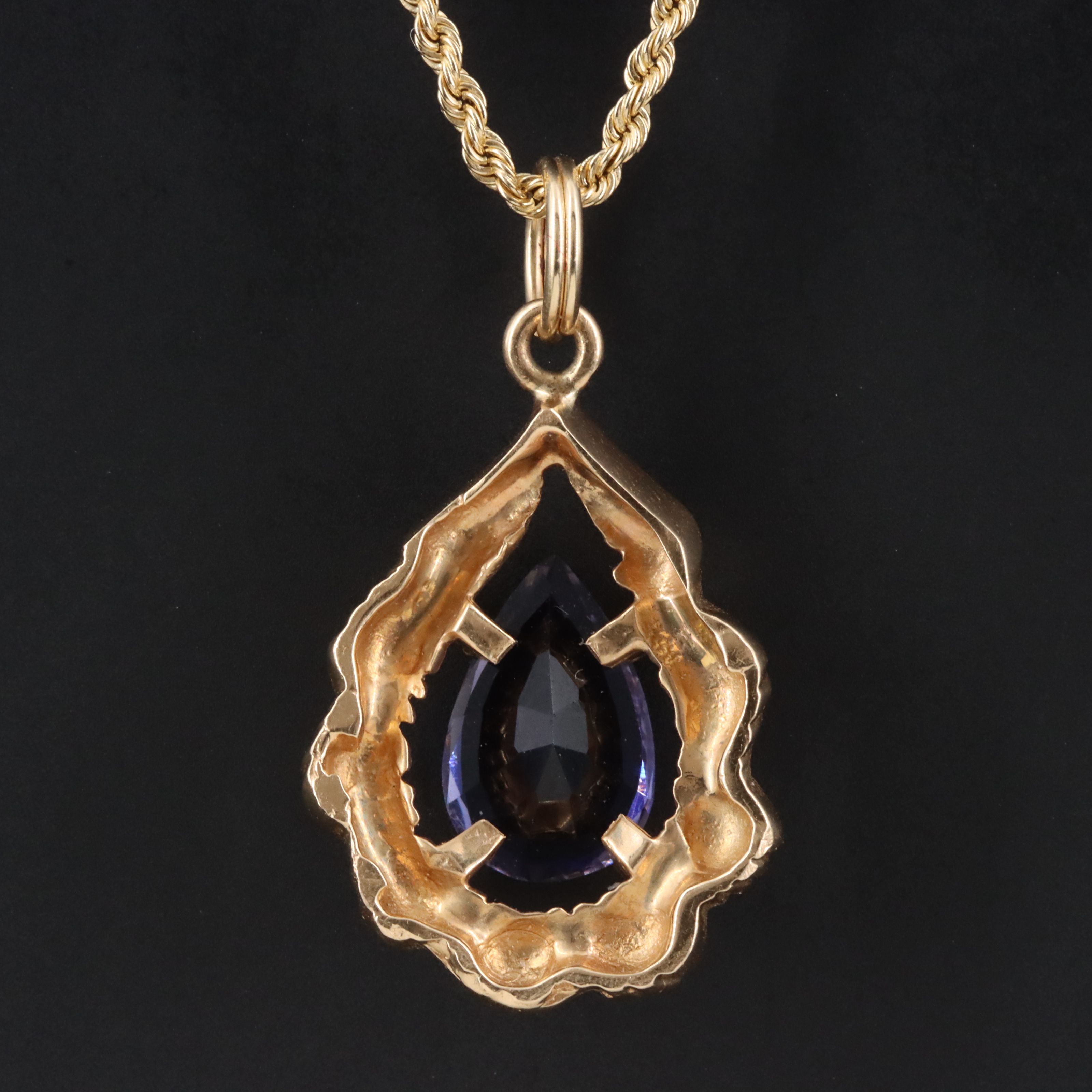 14K Iolite Pendant Necklace