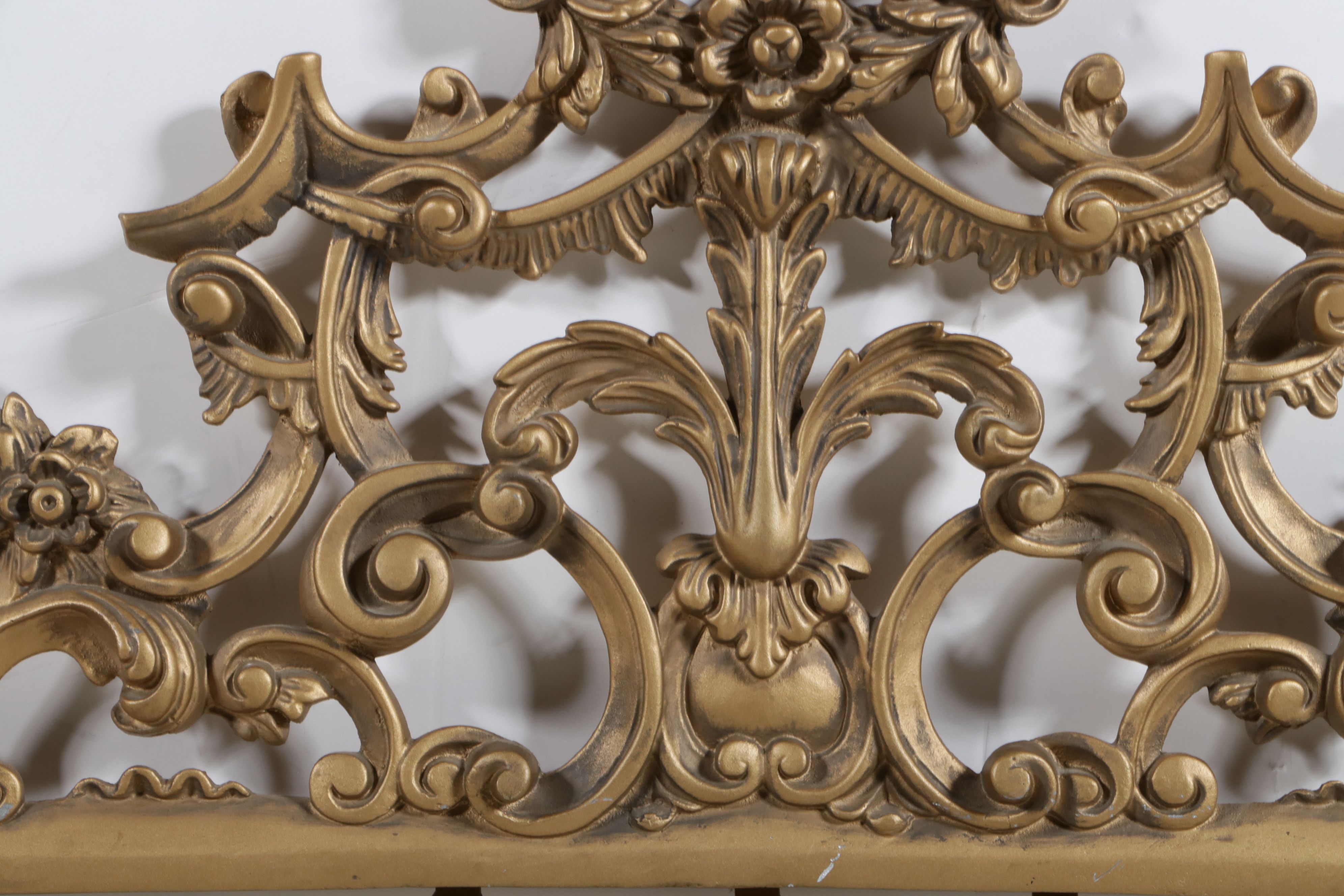 Pair of Rococo Revival Gilt Cast Metal Twin Headboards