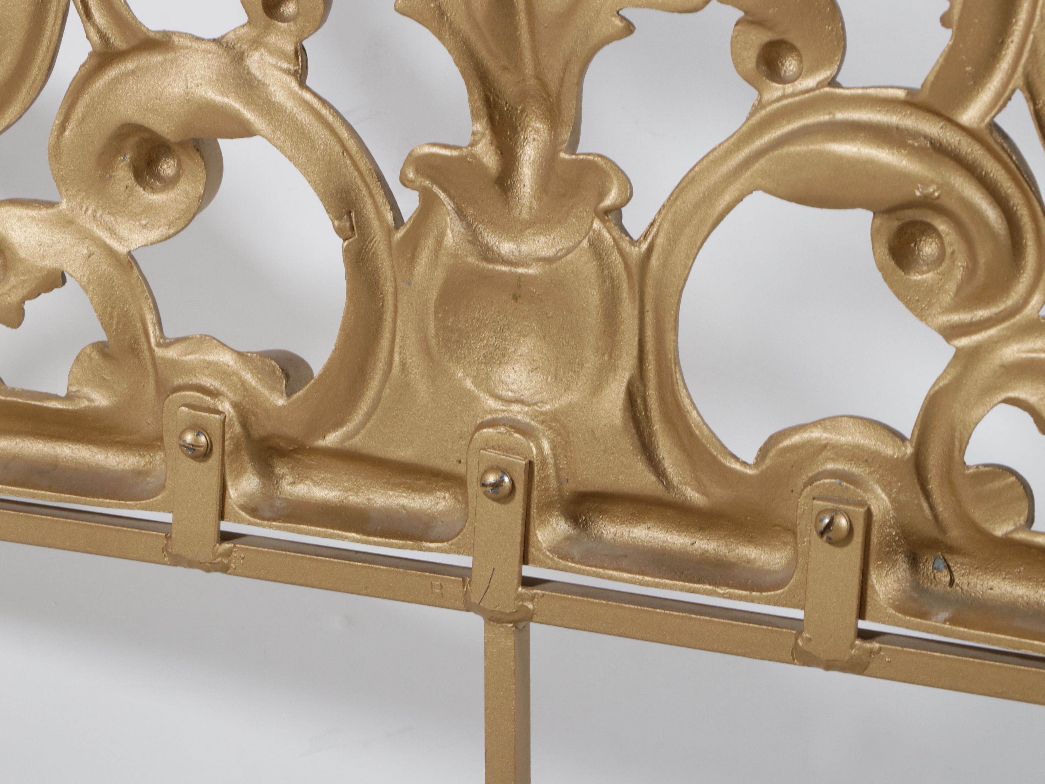 Pair of Rococo Revival Gilt Cast Metal Twin Headboards