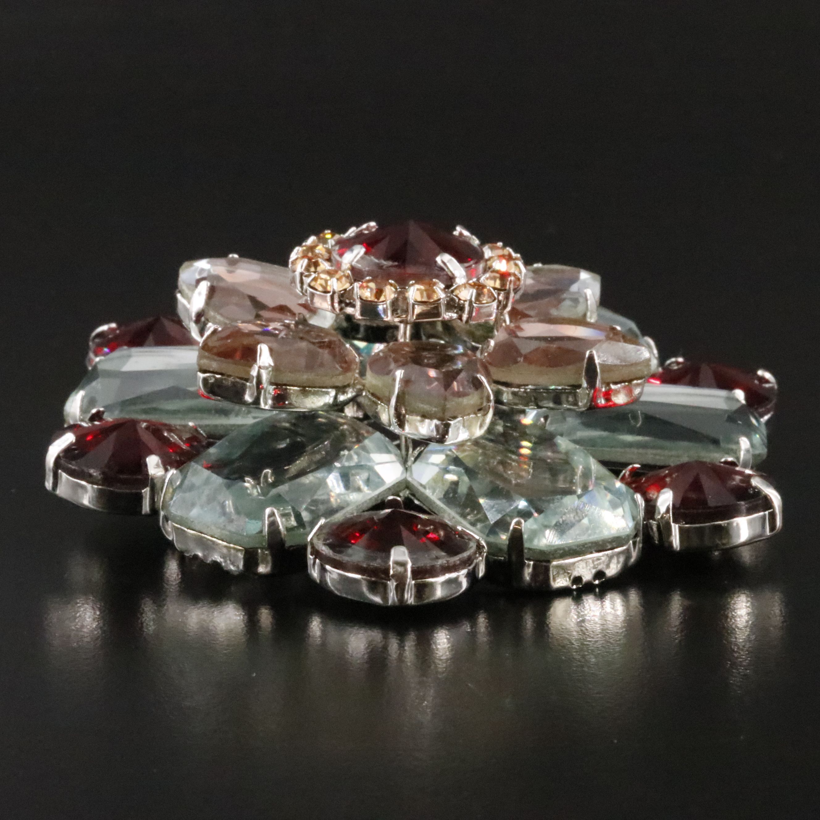 Rhinestone Flower Brooch