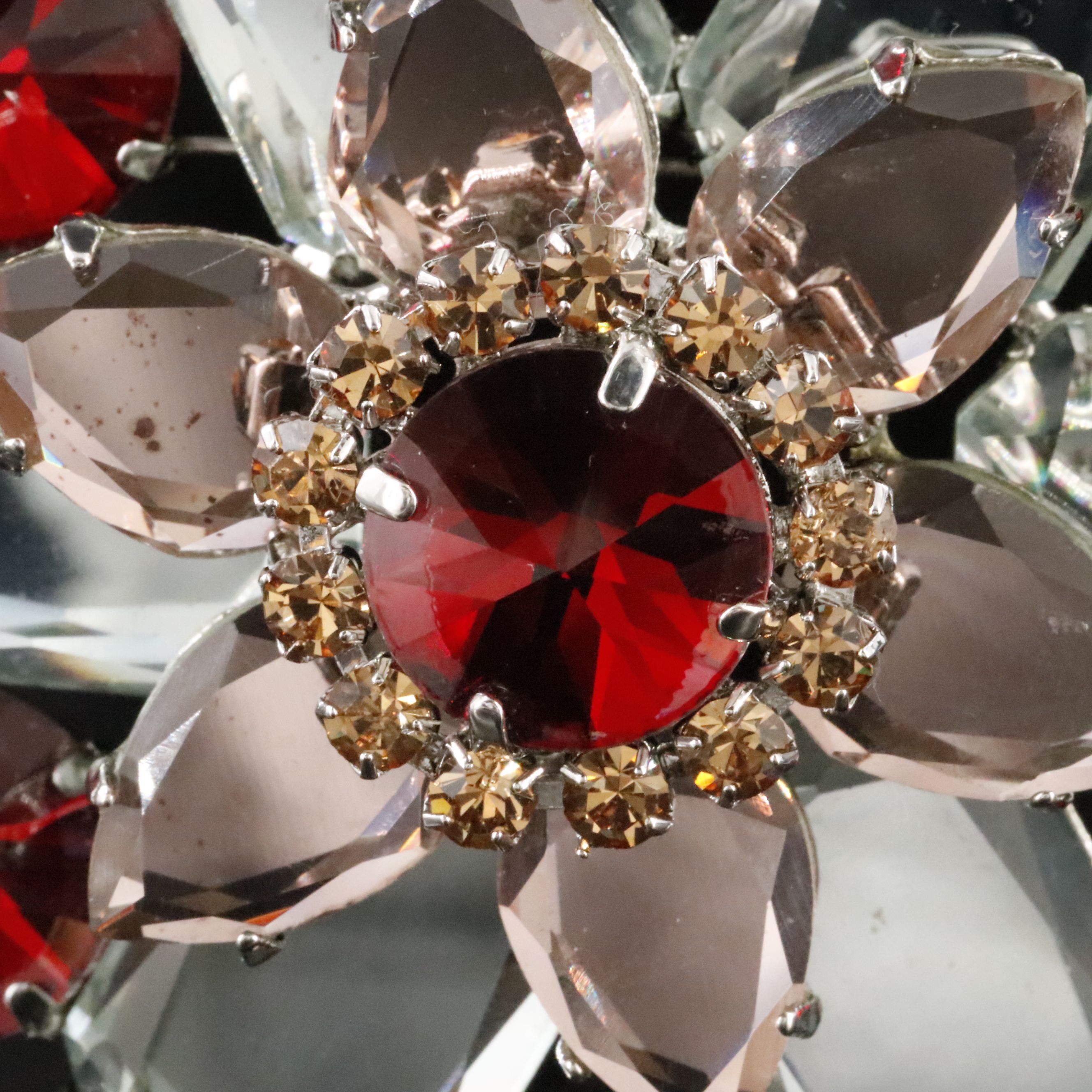 Rhinestone Flower Brooch