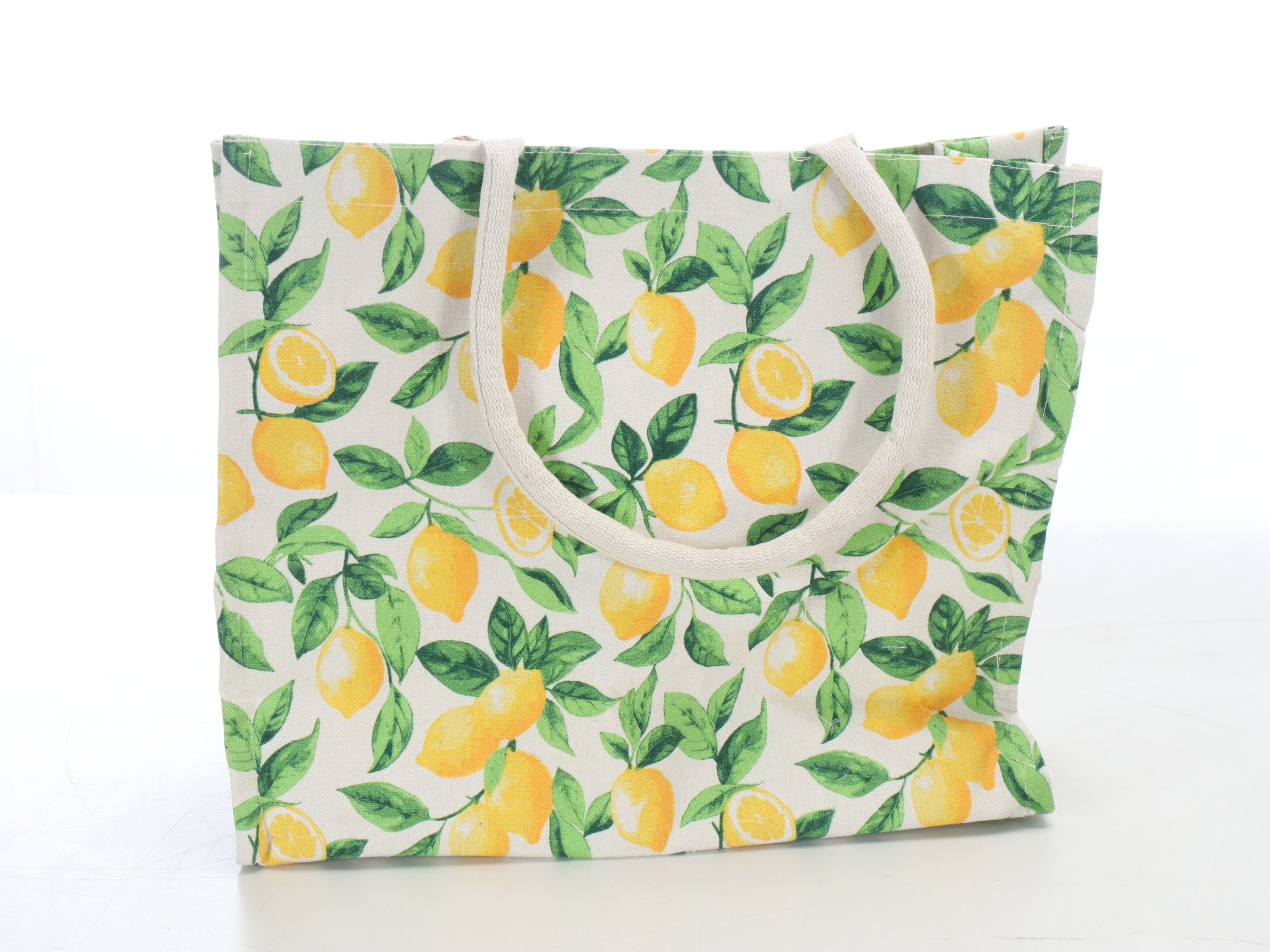 Freshly Picked Plush Lemon Throw Blanket with Lemon Print Cotton Tote Bag