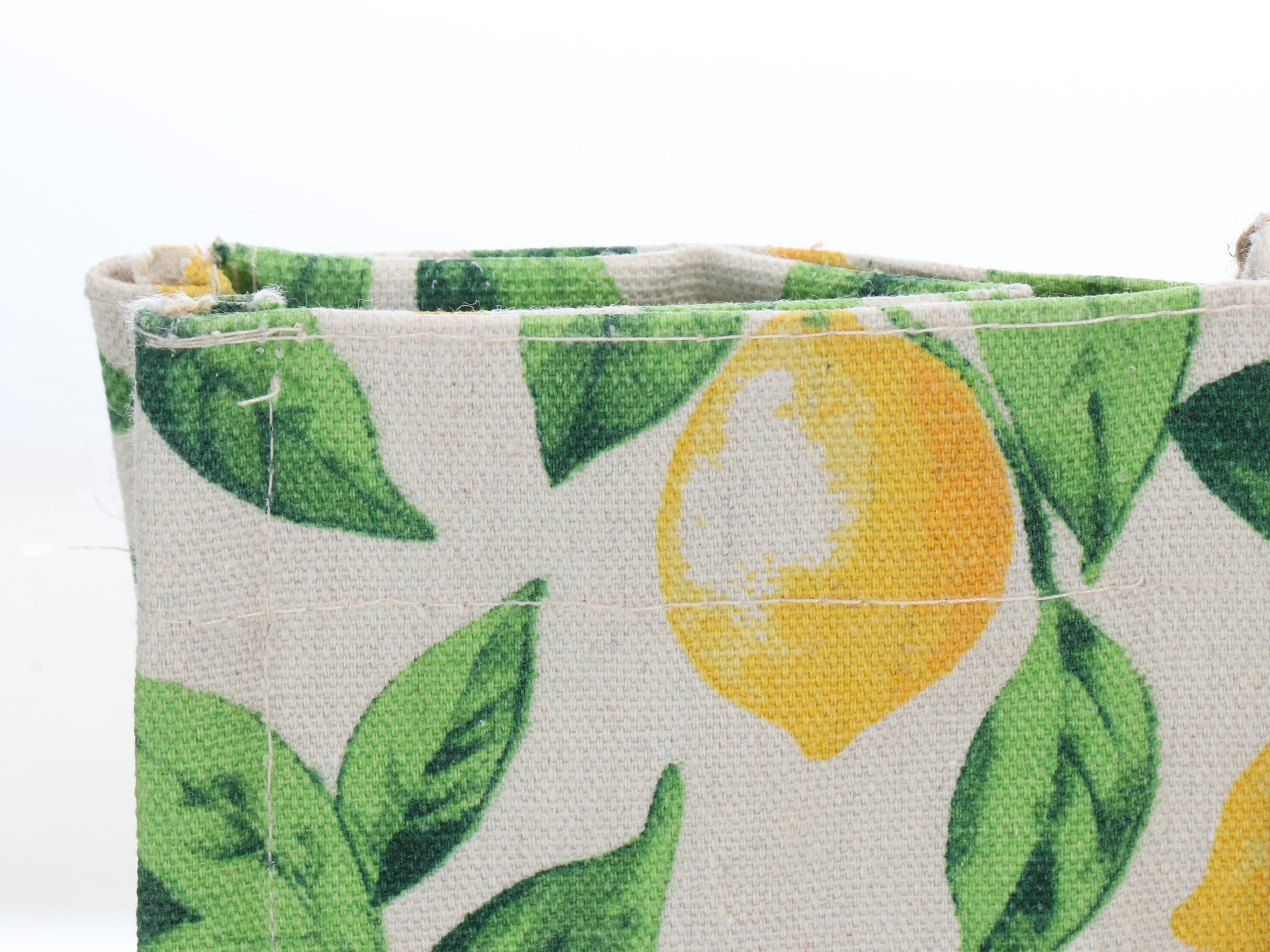 Freshly Picked Plush Lemon Throw Blanket with Lemon Print Cotton Tote Bag