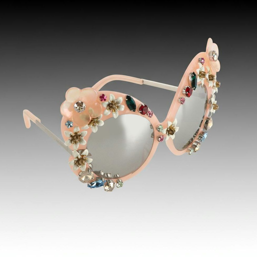 Dolce & Gabbana DG4292 Floral Appliqué & Embellished Butterfly Sunglasses W Case