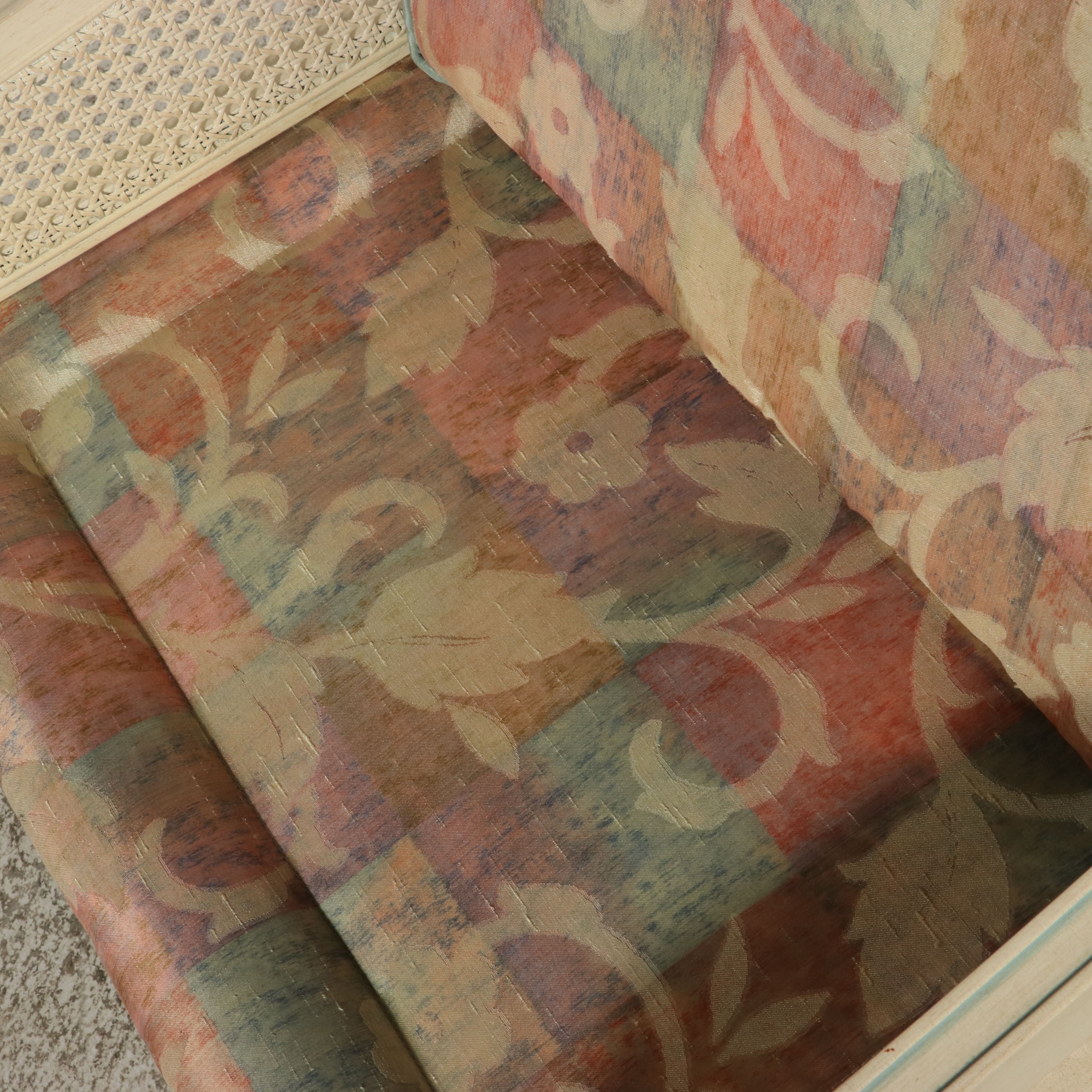 Neoclassical Style Painted and Caned Bergère de Bureau, Late 20th Century