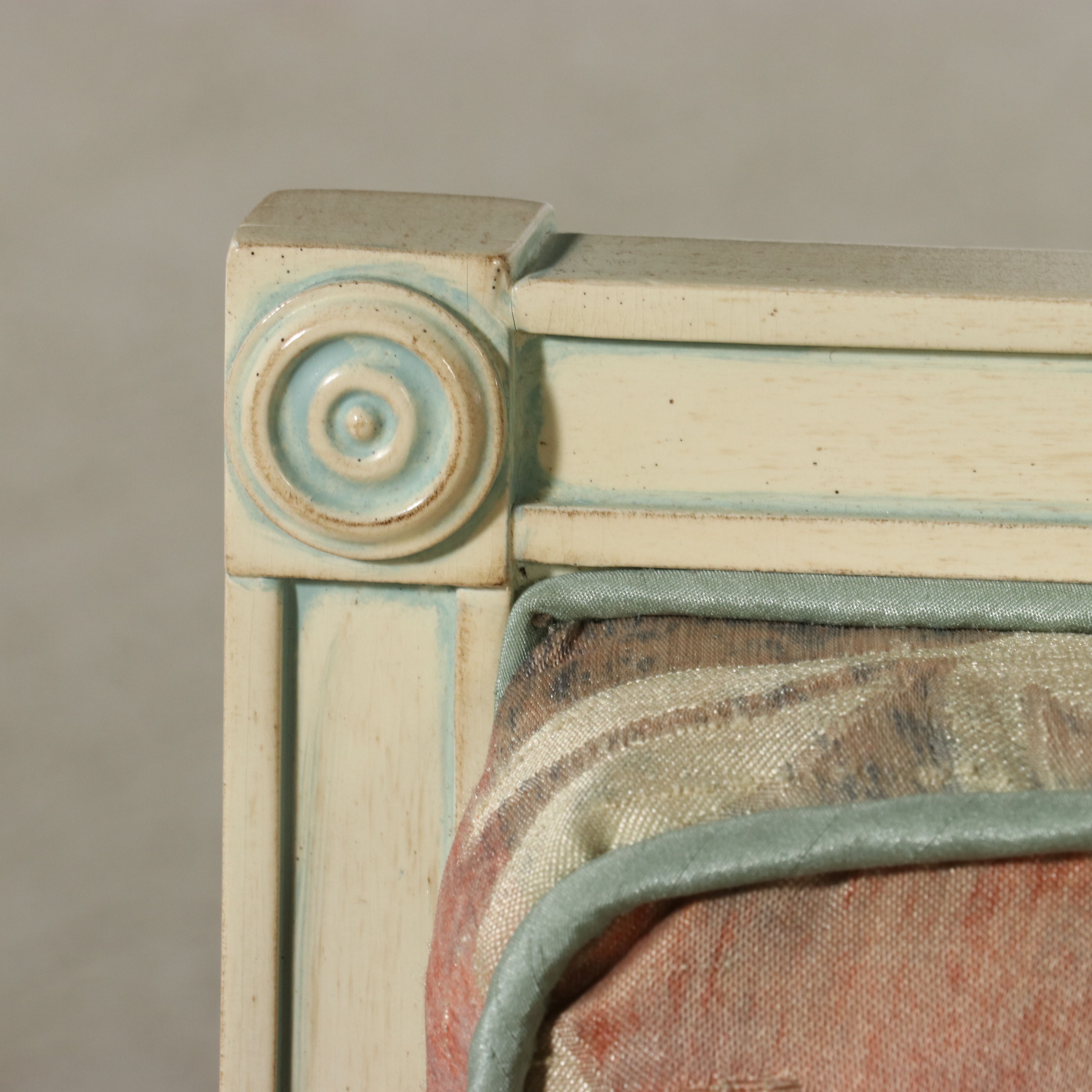 Neoclassical Style Painted and Caned Bergère de Bureau, Late 20th Century