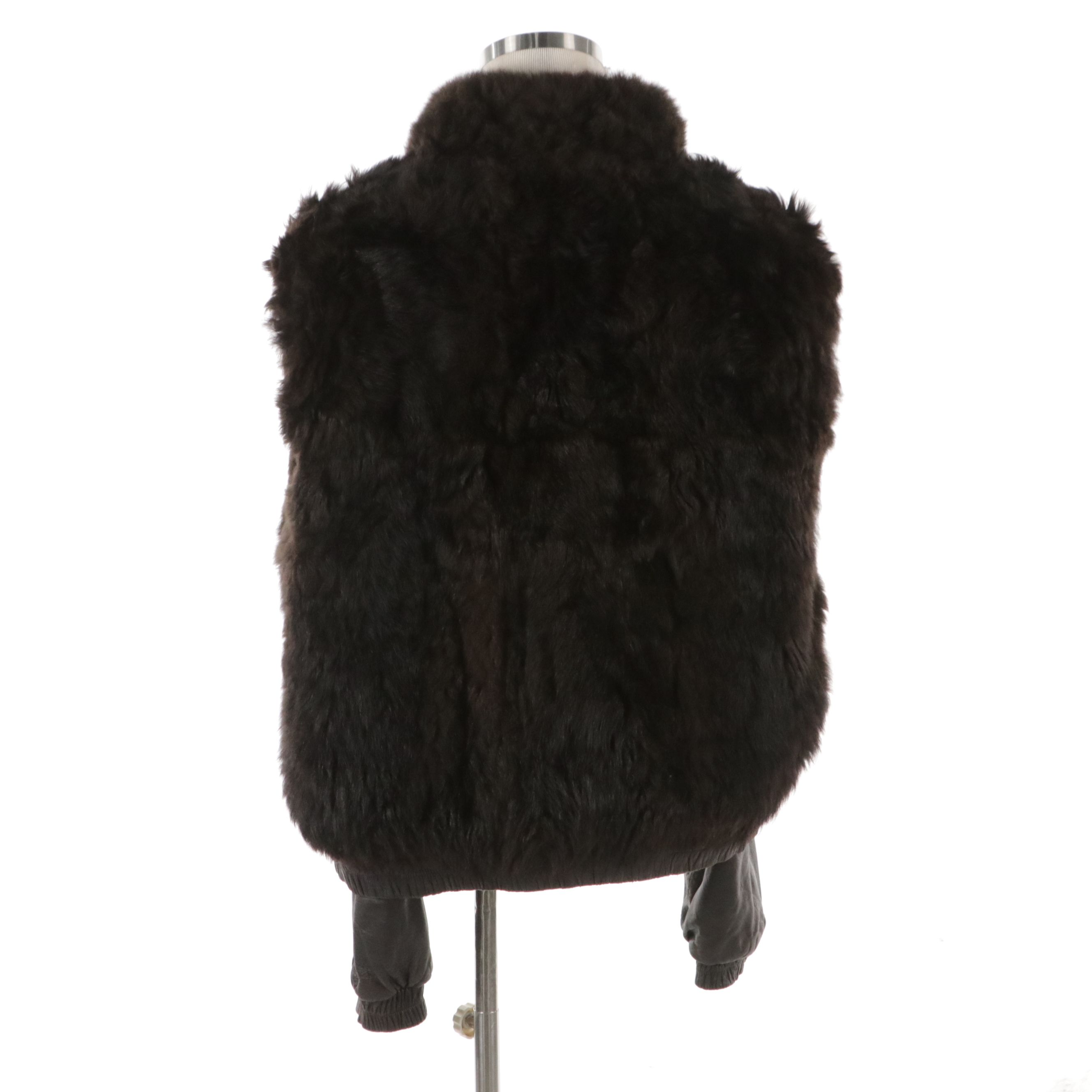 Men's Alan Michaels Chocolate Brown Leather Jacket with Opossum Fur Lining