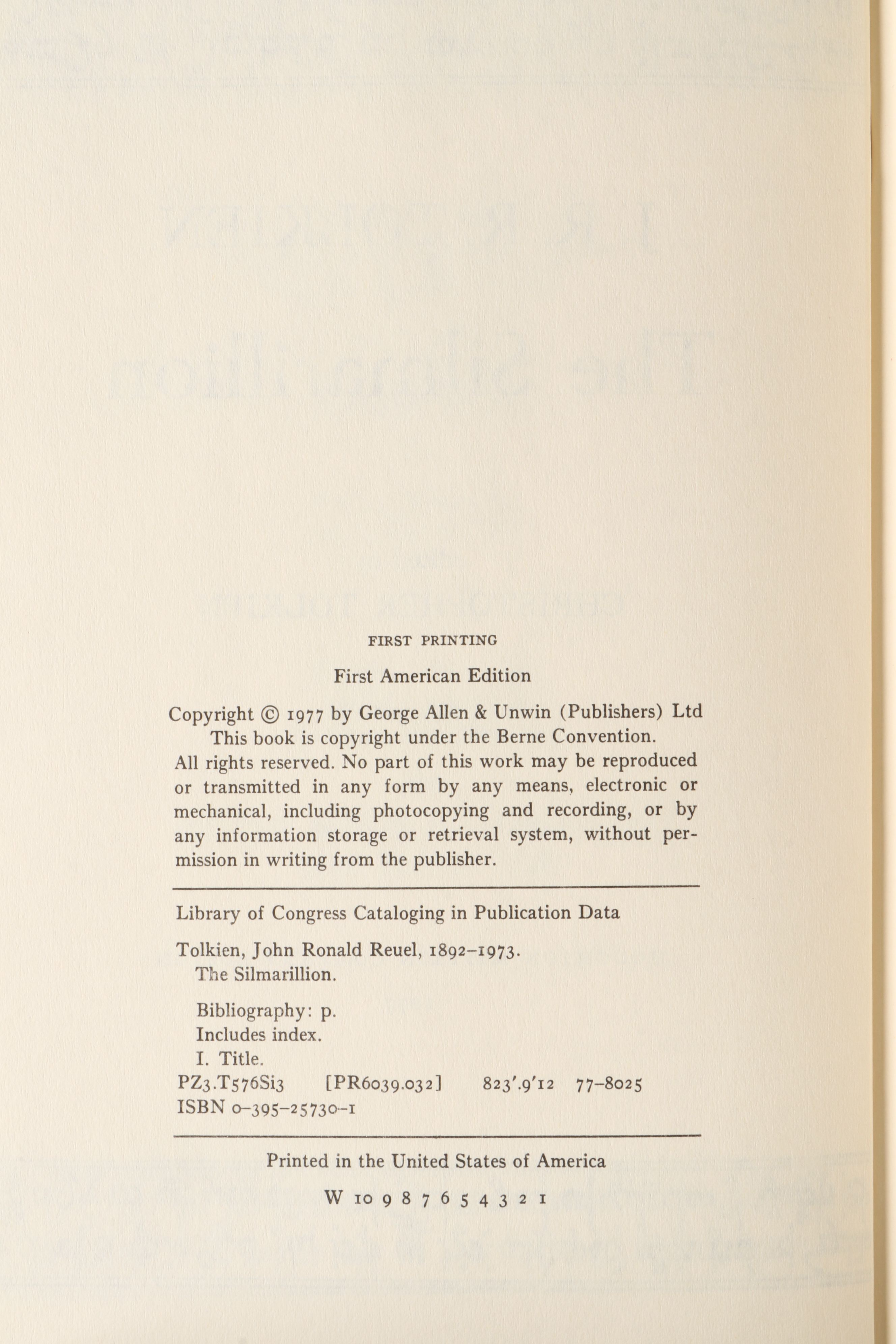 First American Printing "Silmarillion" with "Unfinished Tales" by Tolkien