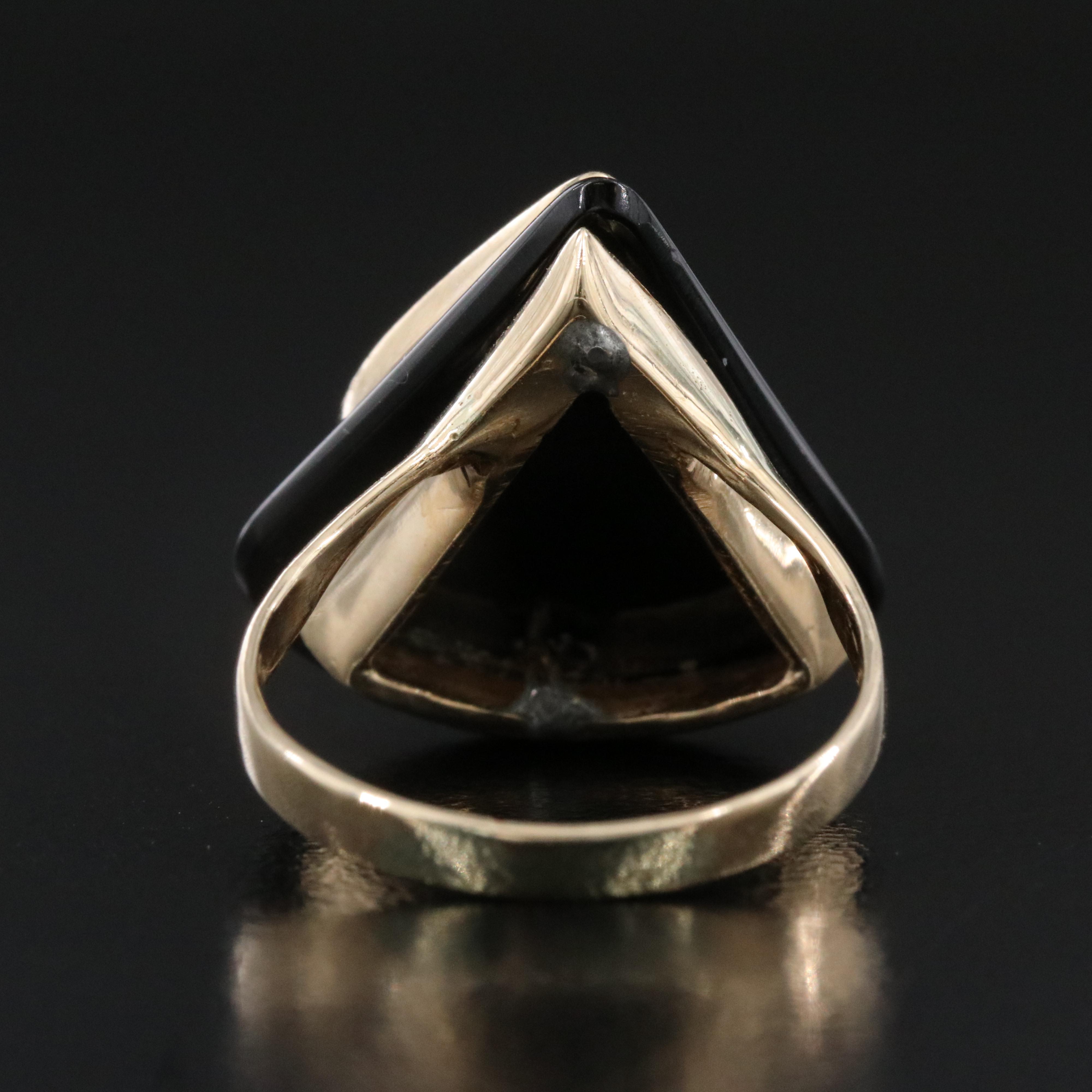 14K Mabé Pearl and Black Onyx Ring