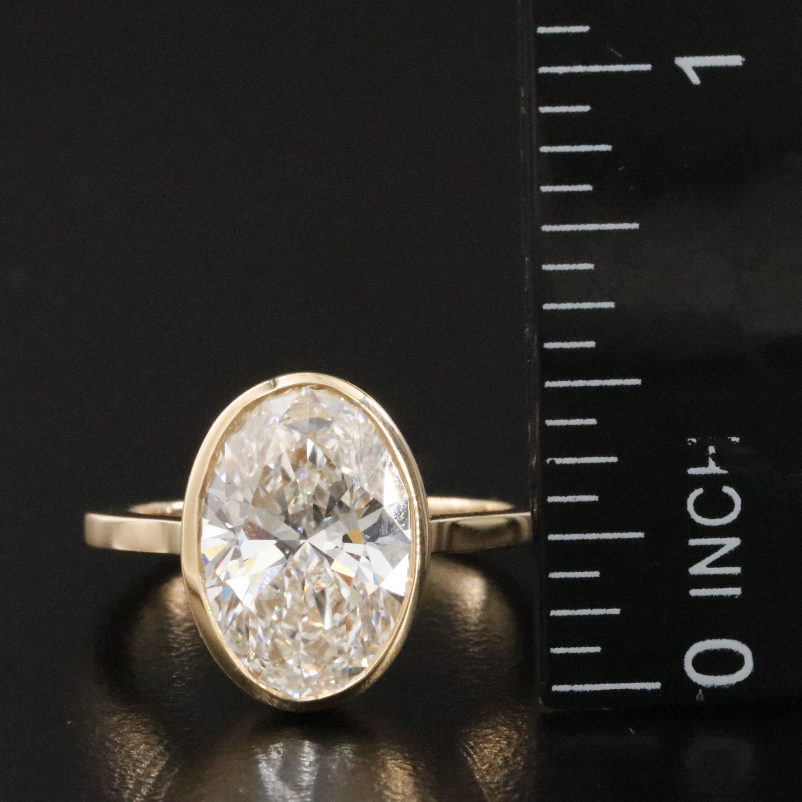 18K 4.10 CT Lab Grown Diamond Solitaire Ring with IGI Report