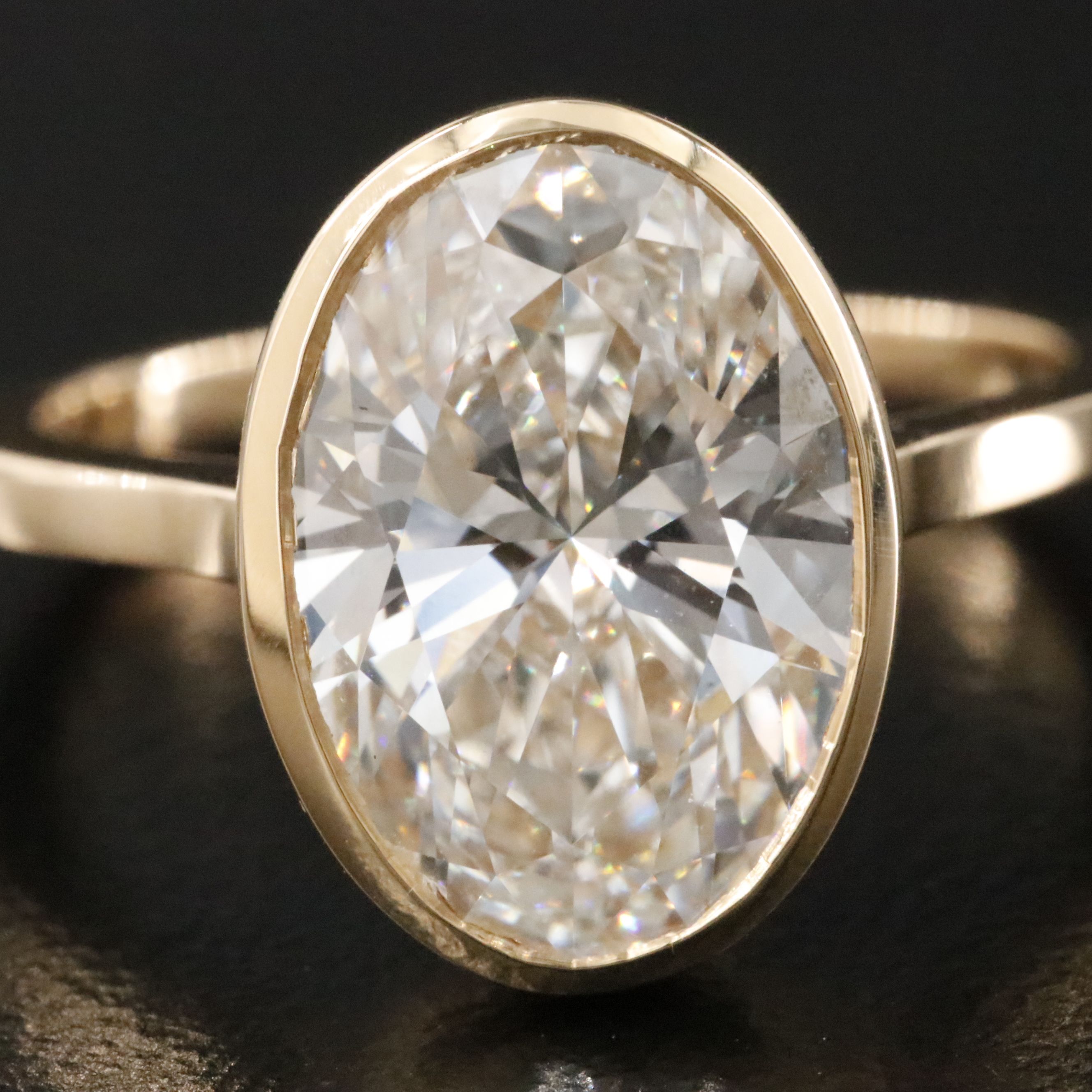 18K 4.10 CT Lab Grown Diamond Solitaire Ring with IGI Report