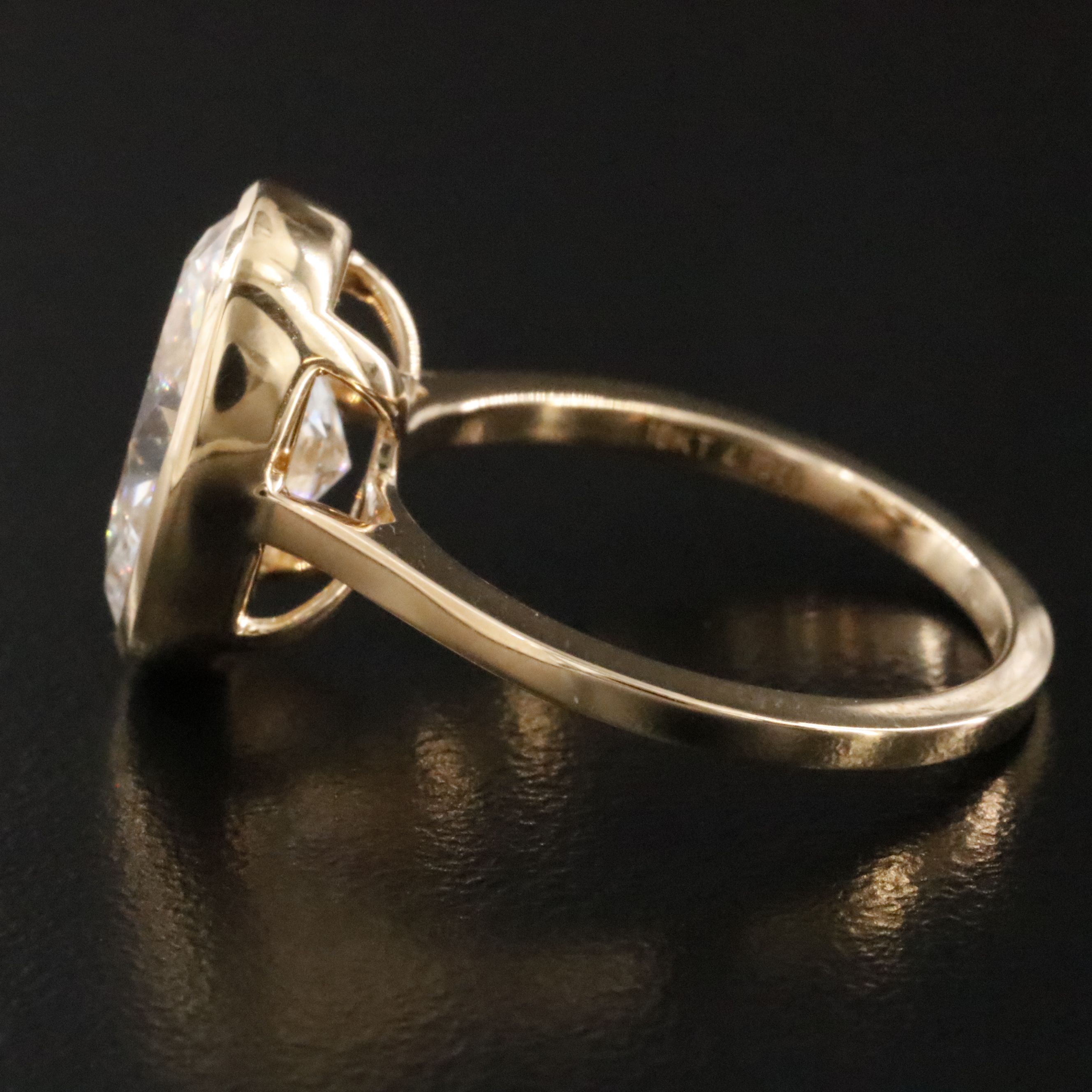 18K 4.10 CT Lab Grown Diamond Solitaire Ring with IGI Report