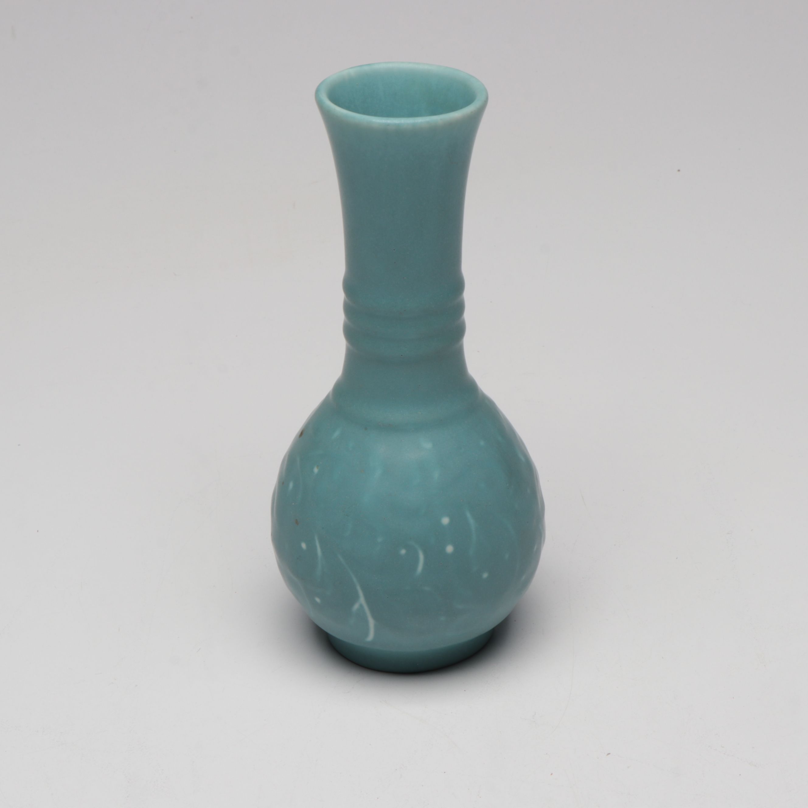 Rookwood Pottery Matte Blue Ceramic Vase Designed by Kataro Shirayamadani, 1945