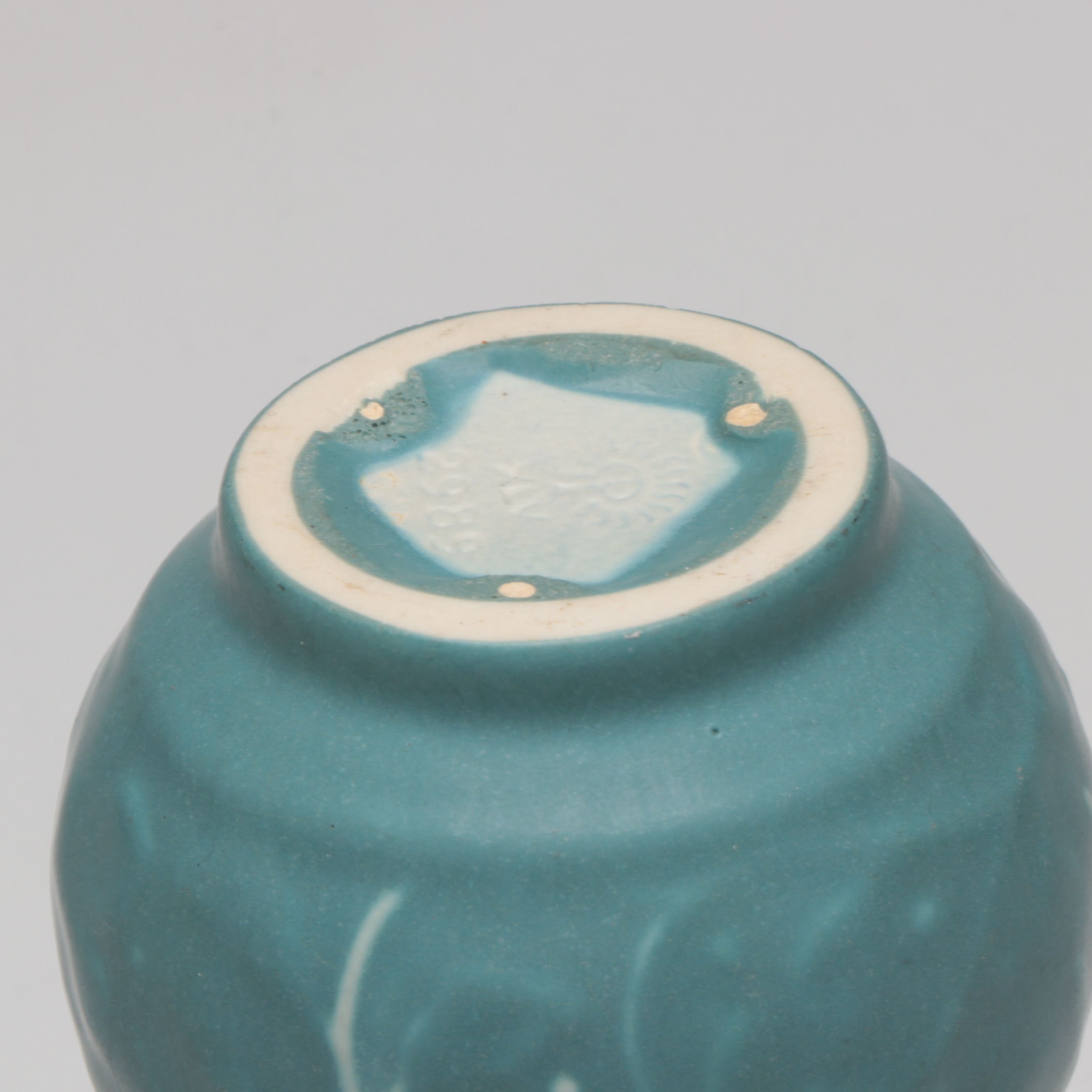 Rookwood Pottery Matte Blue Ceramic Vase Designed by Kataro Shirayamadani, 1945