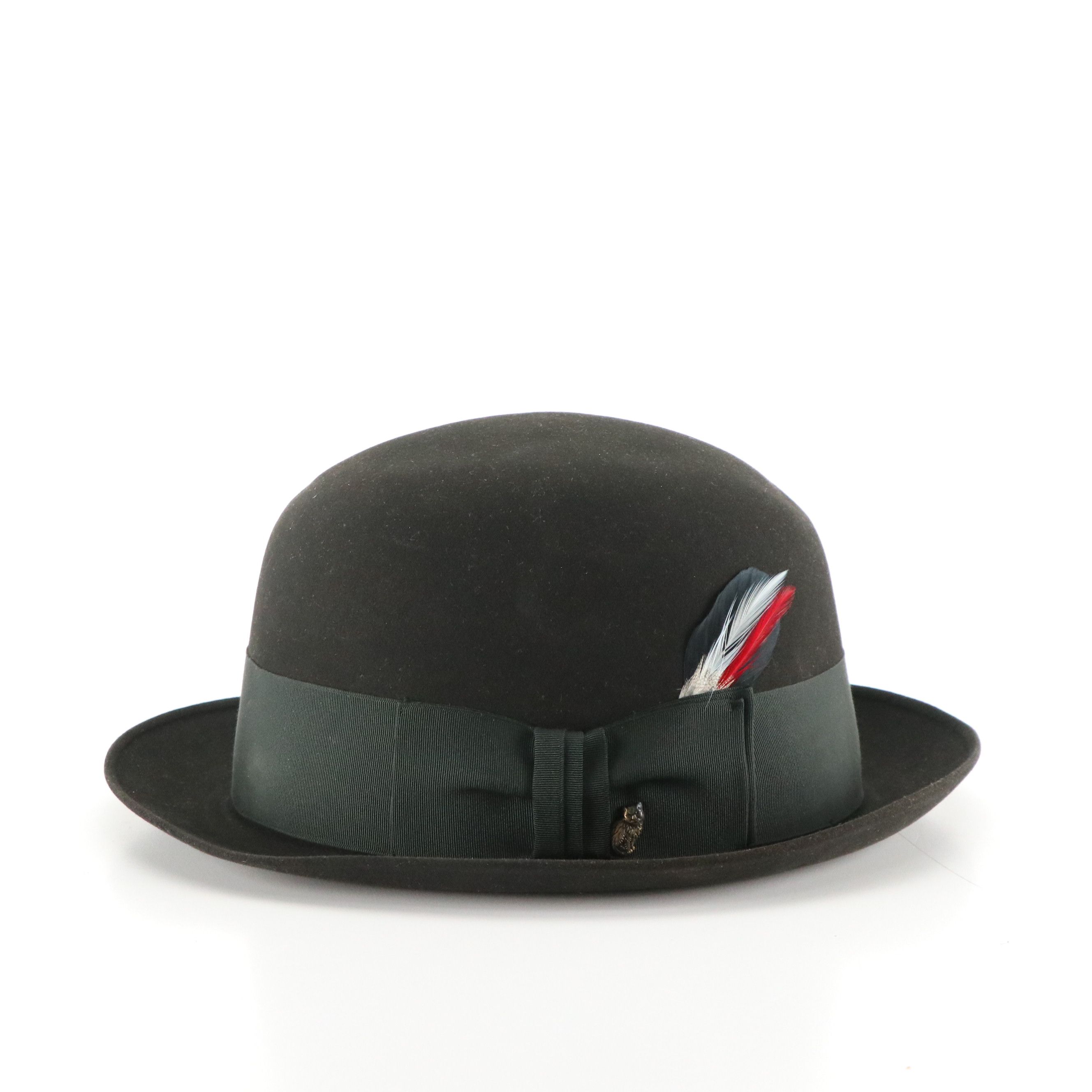 Resistol Self-Conforming Black Wool "Kitten Finish" Bowler Hat, With Box