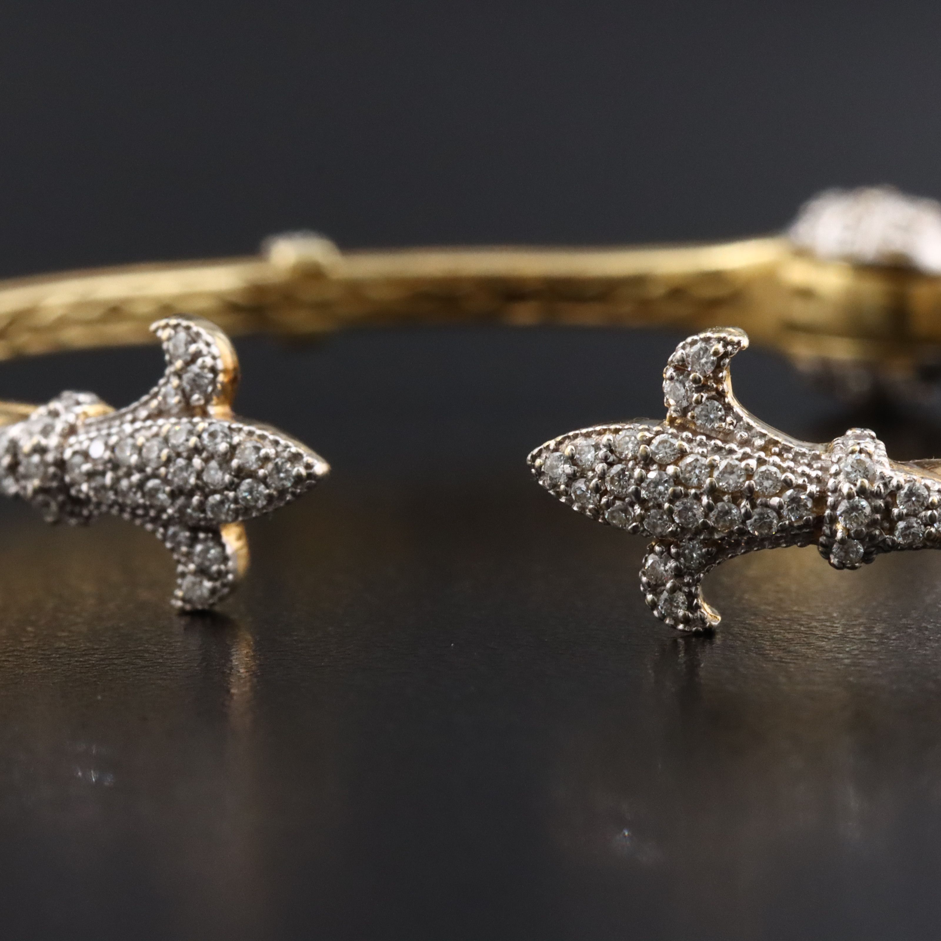 Jude Frances 18K 0.55 CTW Fleur-de-Lis Cuff Bracelet