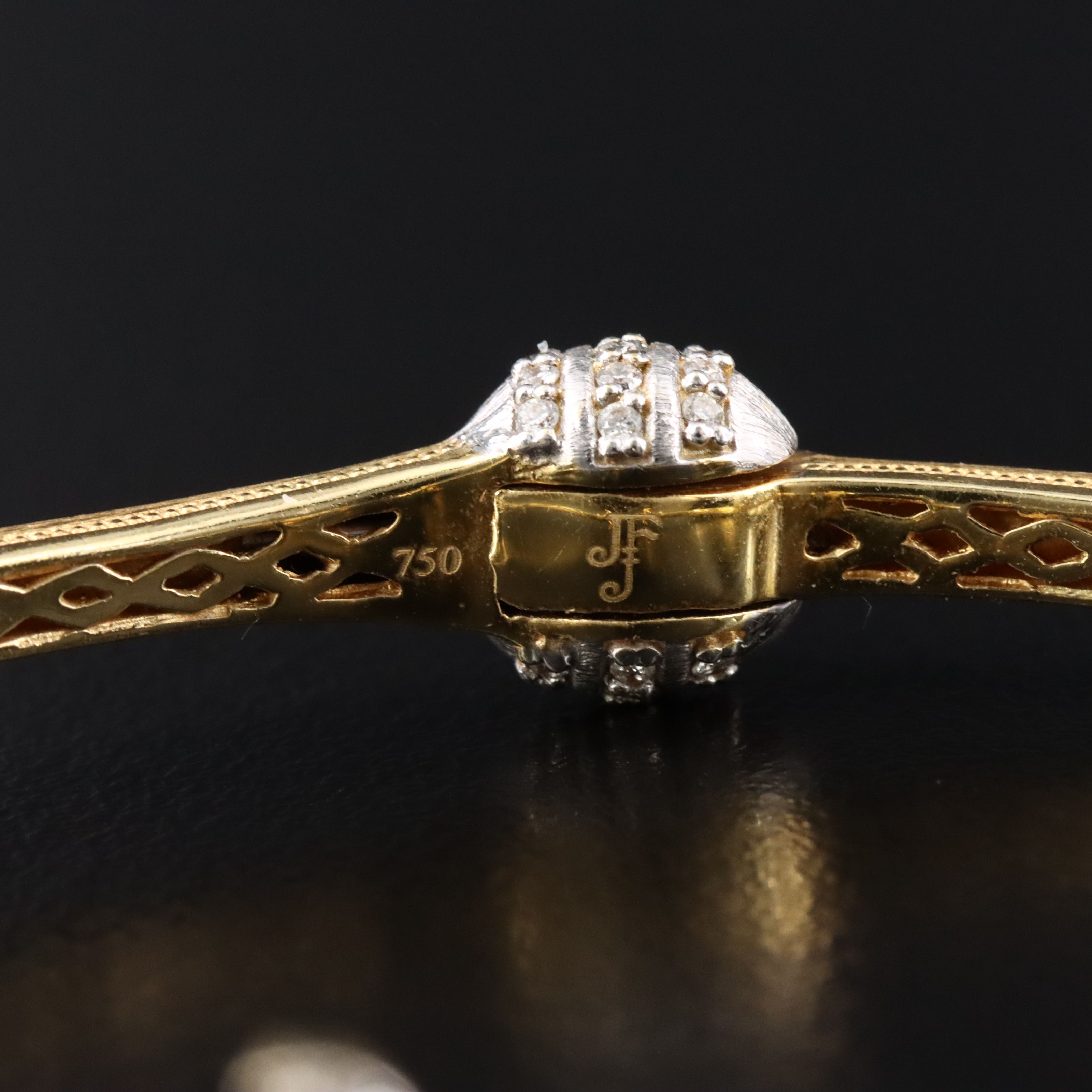 Jude Frances 18K 0.55 CTW Fleur-de-Lis Cuff Bracelet