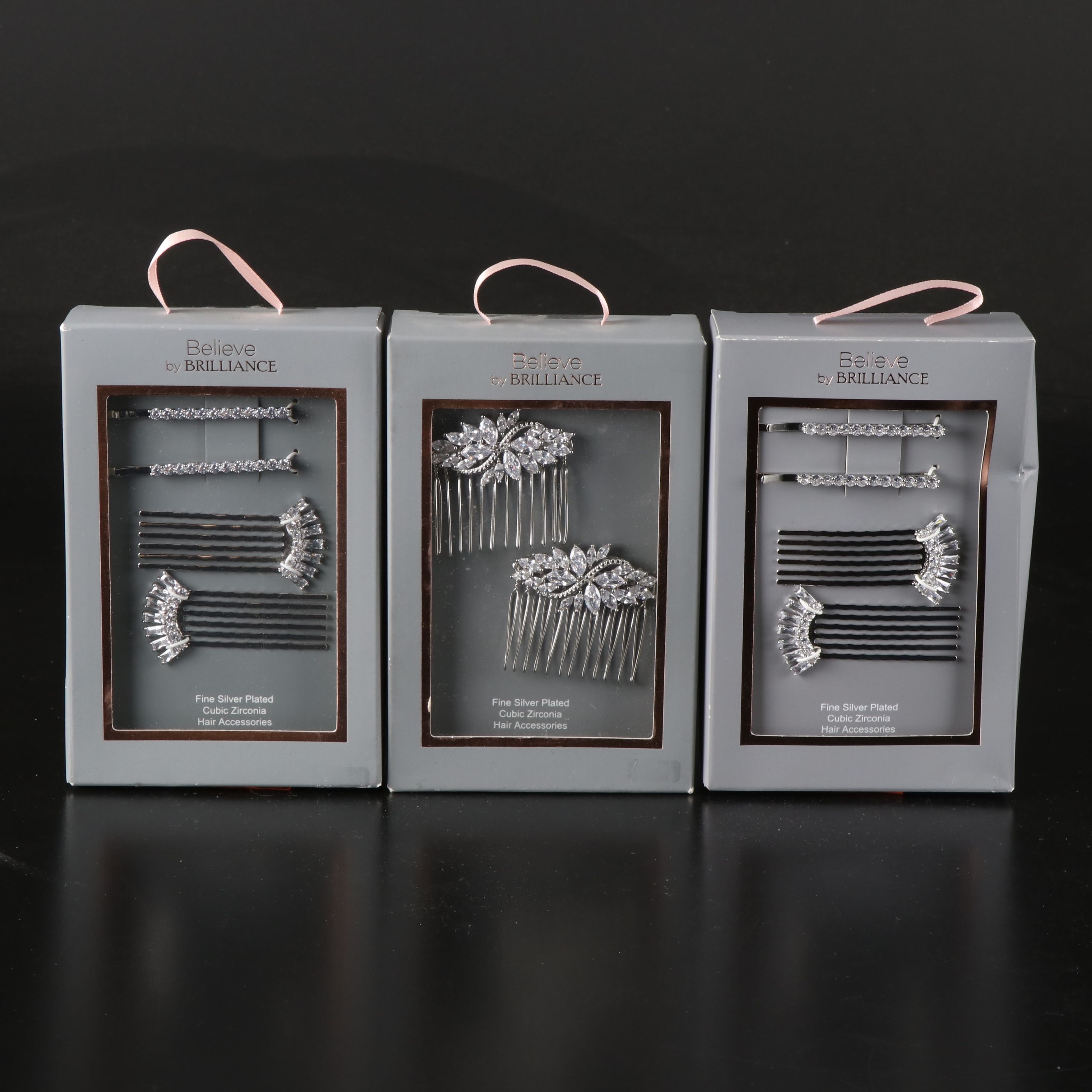 Brilliance "Believe" Silver Plate Hair Accessories and Other Jewelry