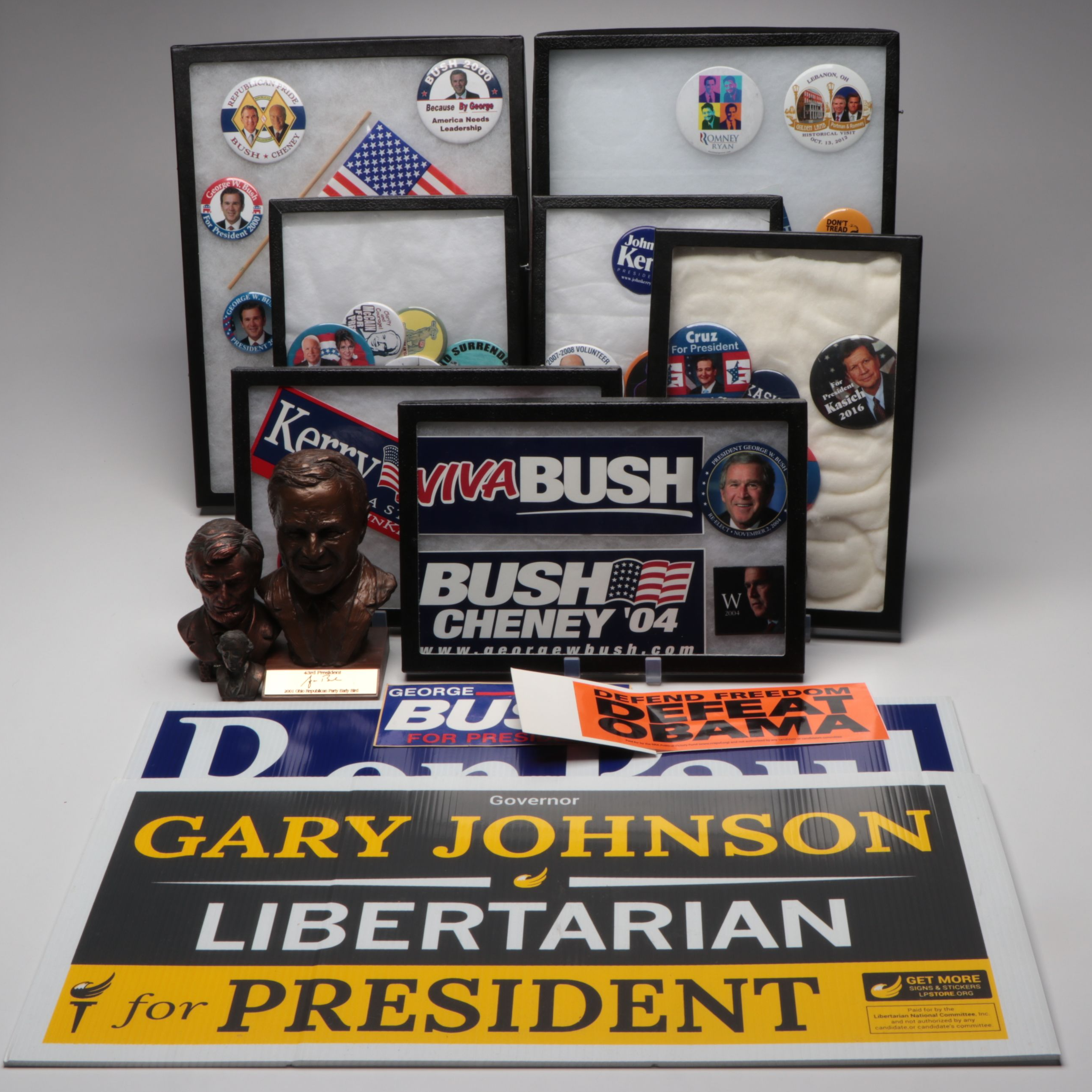 Bush/Cheney '04 , Romney/Ryan 2012 Pins and Other Modern Political Memorabilia