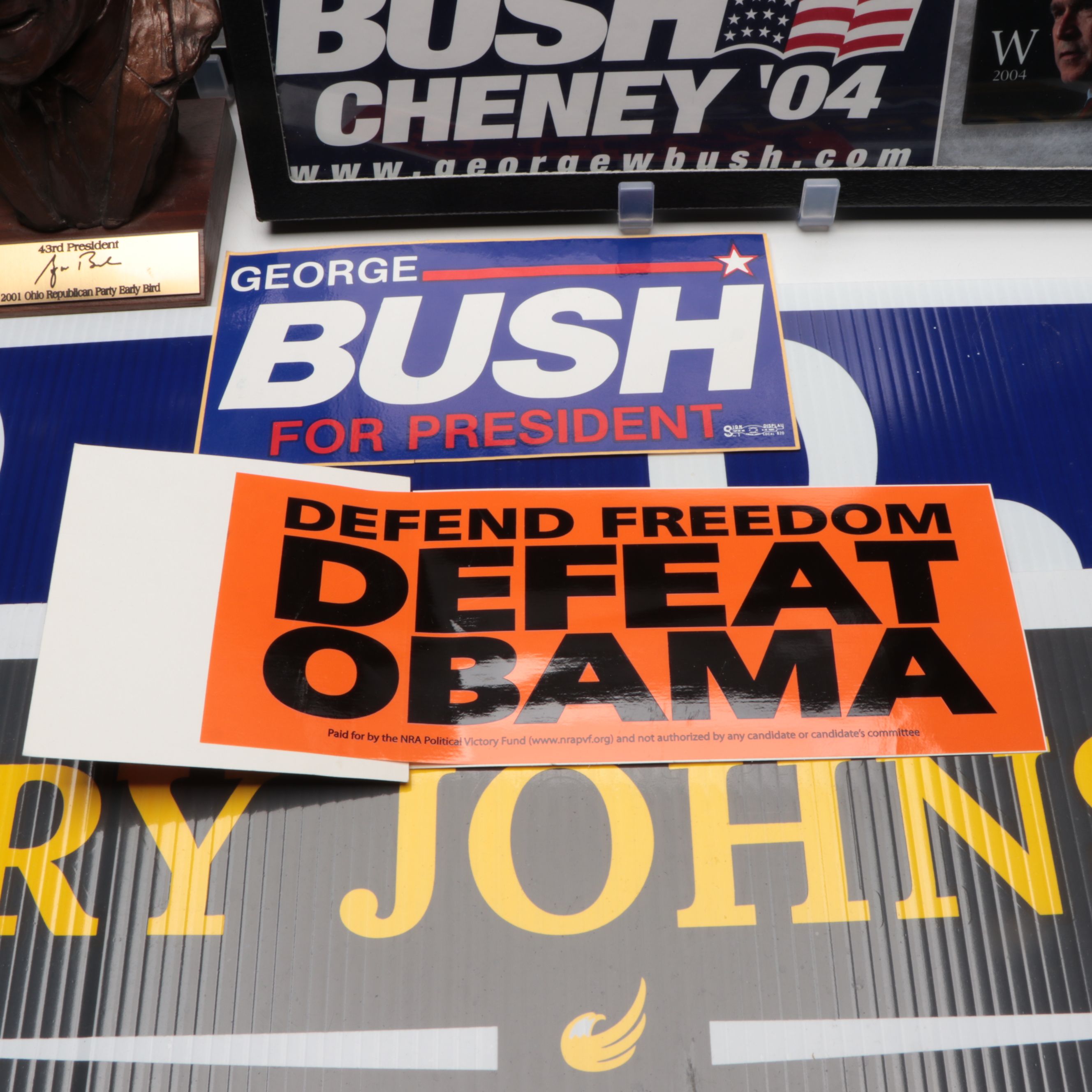 Bush/Cheney '04 , Romney/Ryan 2012 Pins and Other Modern Political Memorabilia