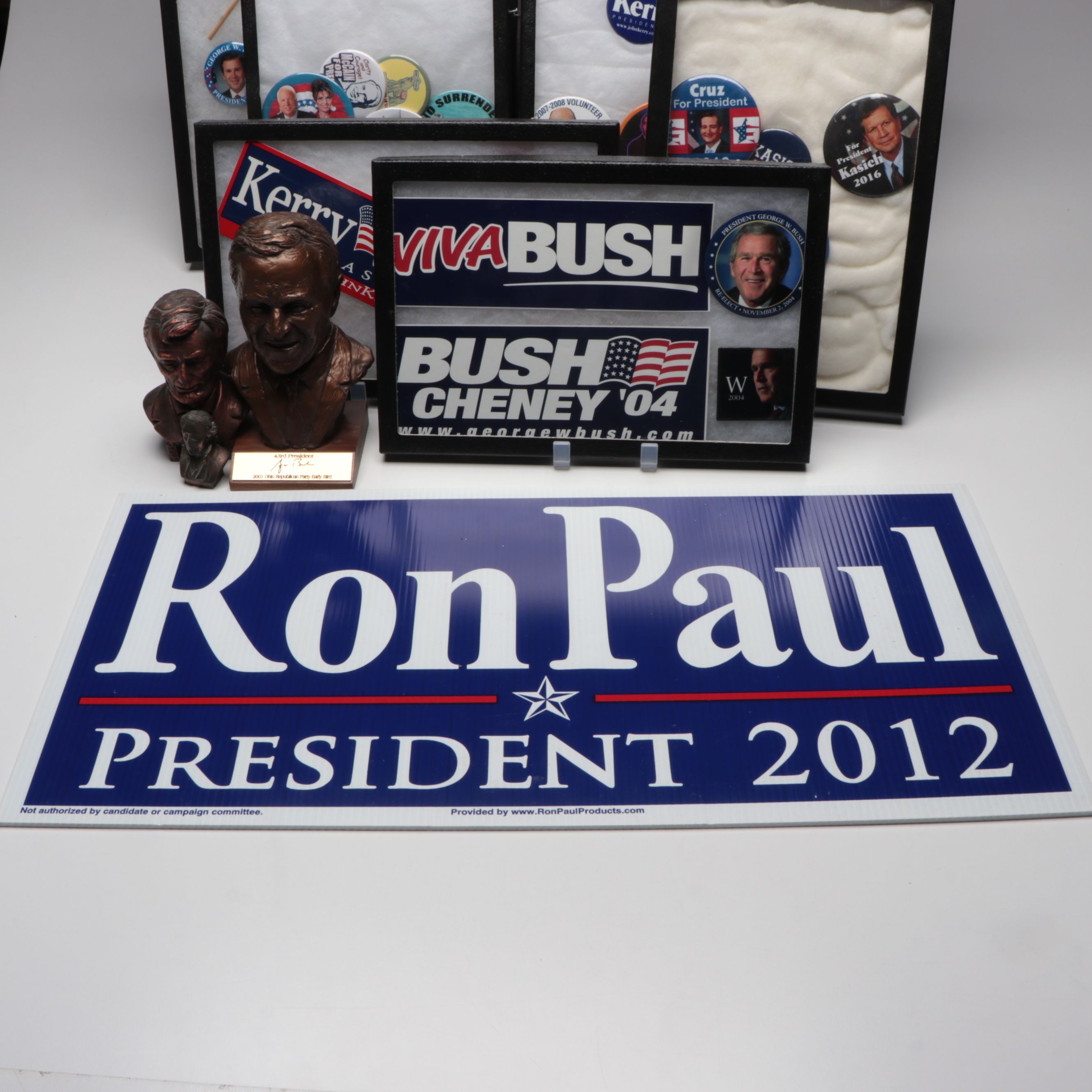 Bush/Cheney '04 , Romney/Ryan 2012 Pins and Other Modern Political Memorabilia