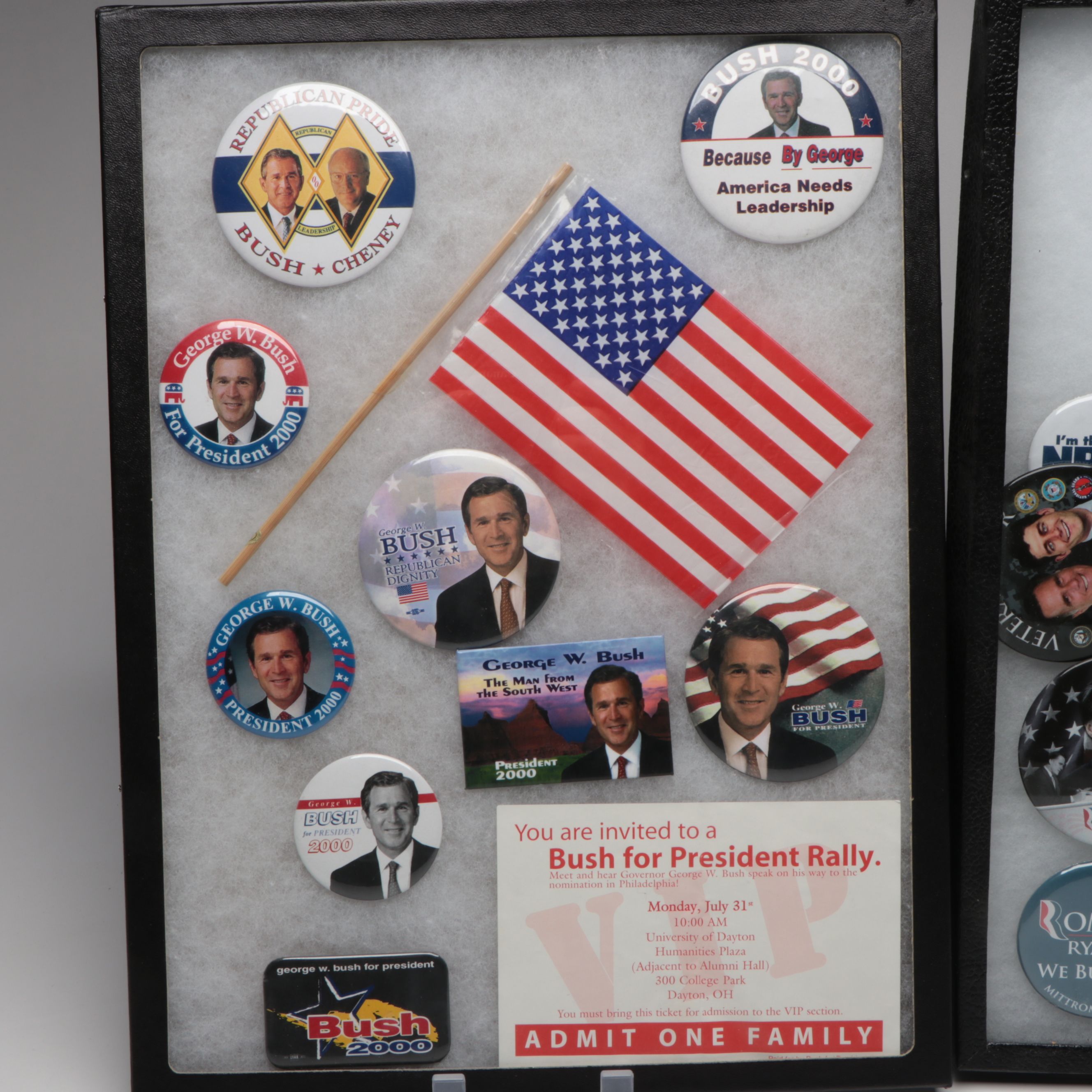 Bush/Cheney '04 , Romney/Ryan 2012 Pins and Other Modern Political Memorabilia