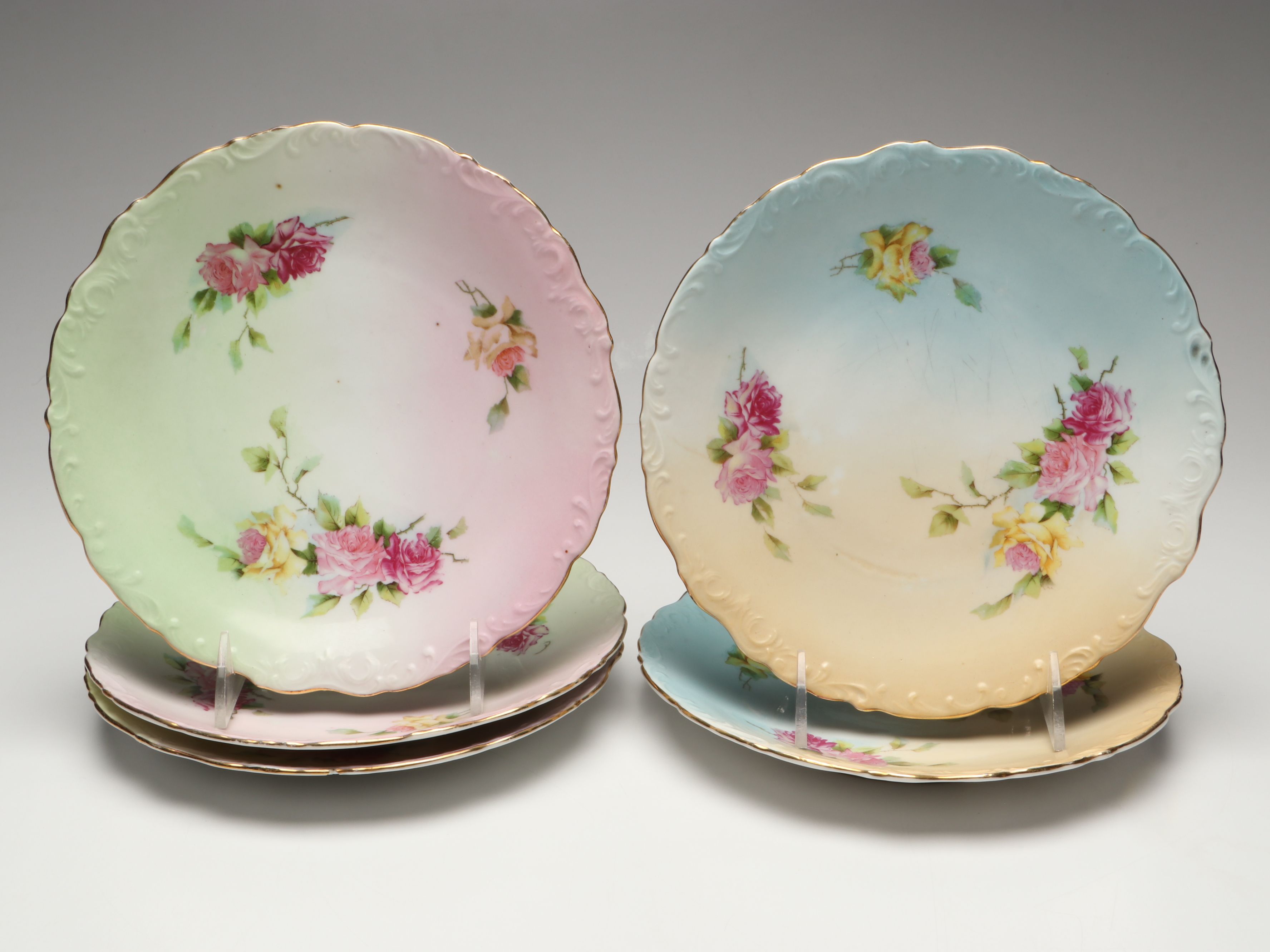 Hand-Painted Austrian Pitcher with Other Plates and Porcelain Table Accessories