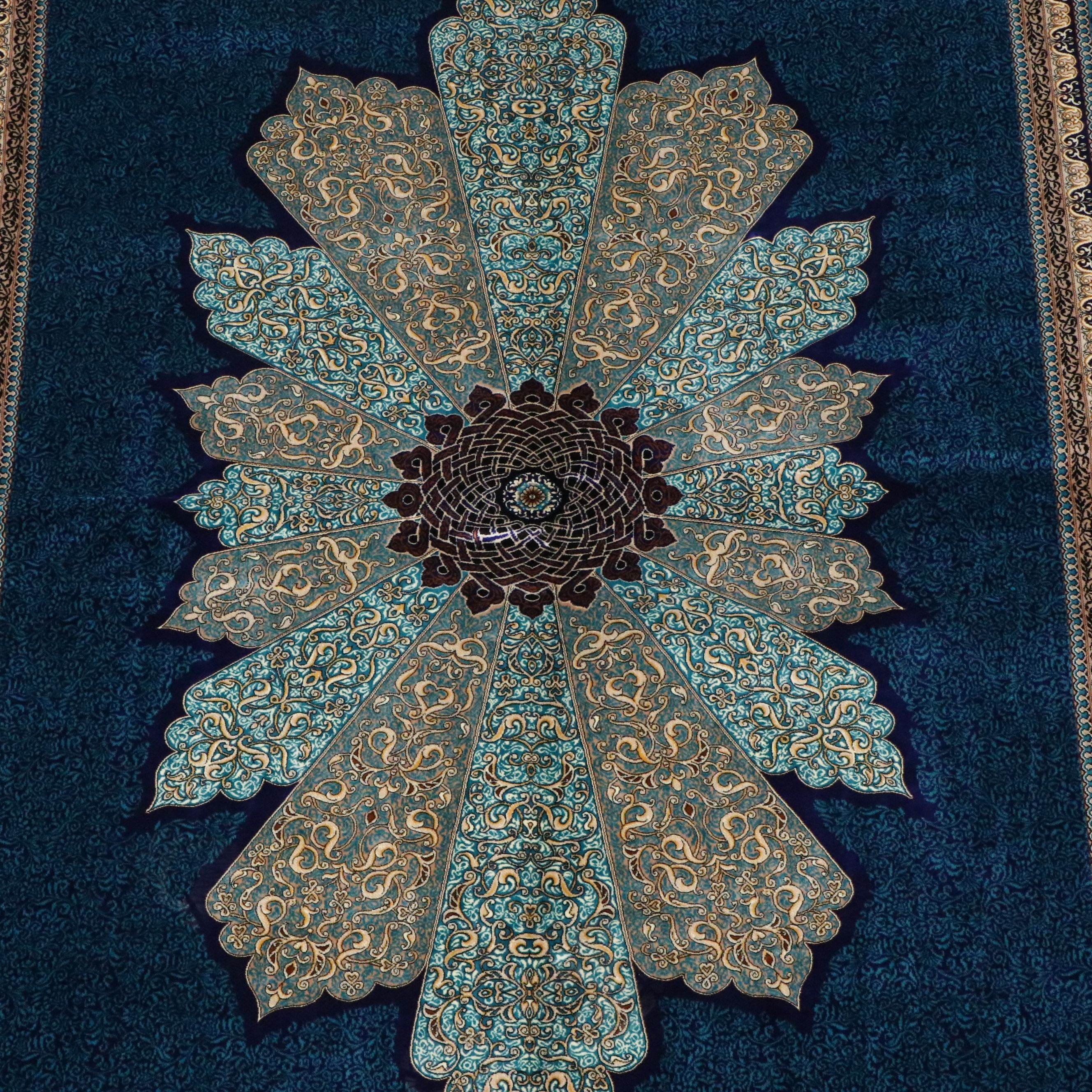 5'7 x 8'4 Machine Made Turkish Qom Style Area Rug