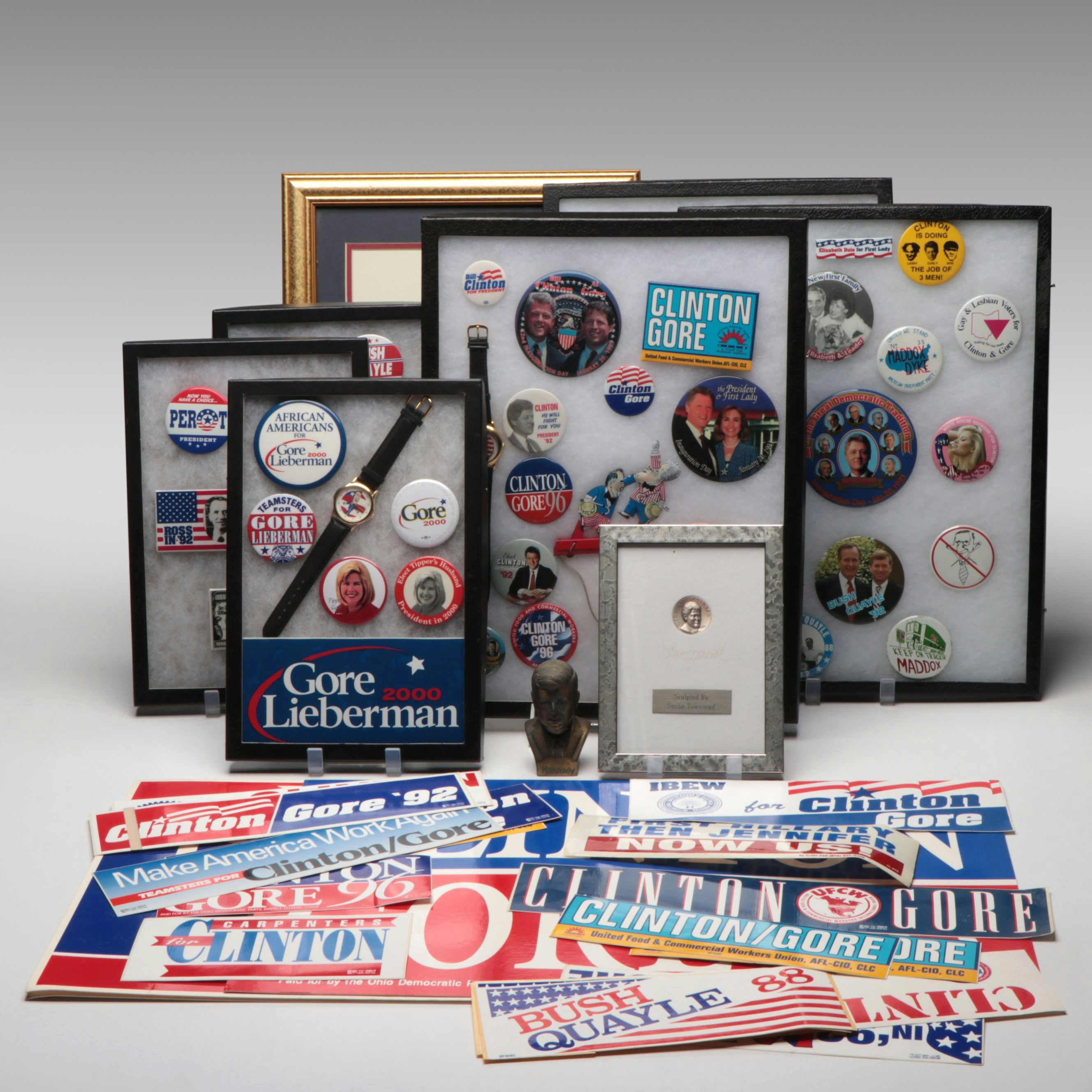 Bill Clinton Pins and Other Late 20th Century American Political Memorabilia