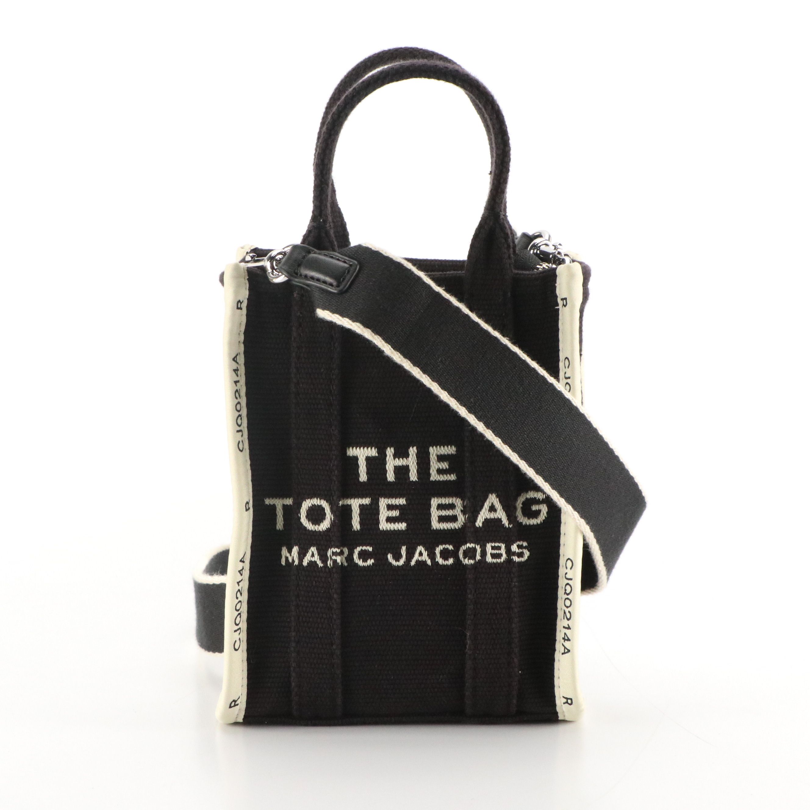 Marc Jacobs Mini Two-Way Tote Bag in Black Canvas with Box