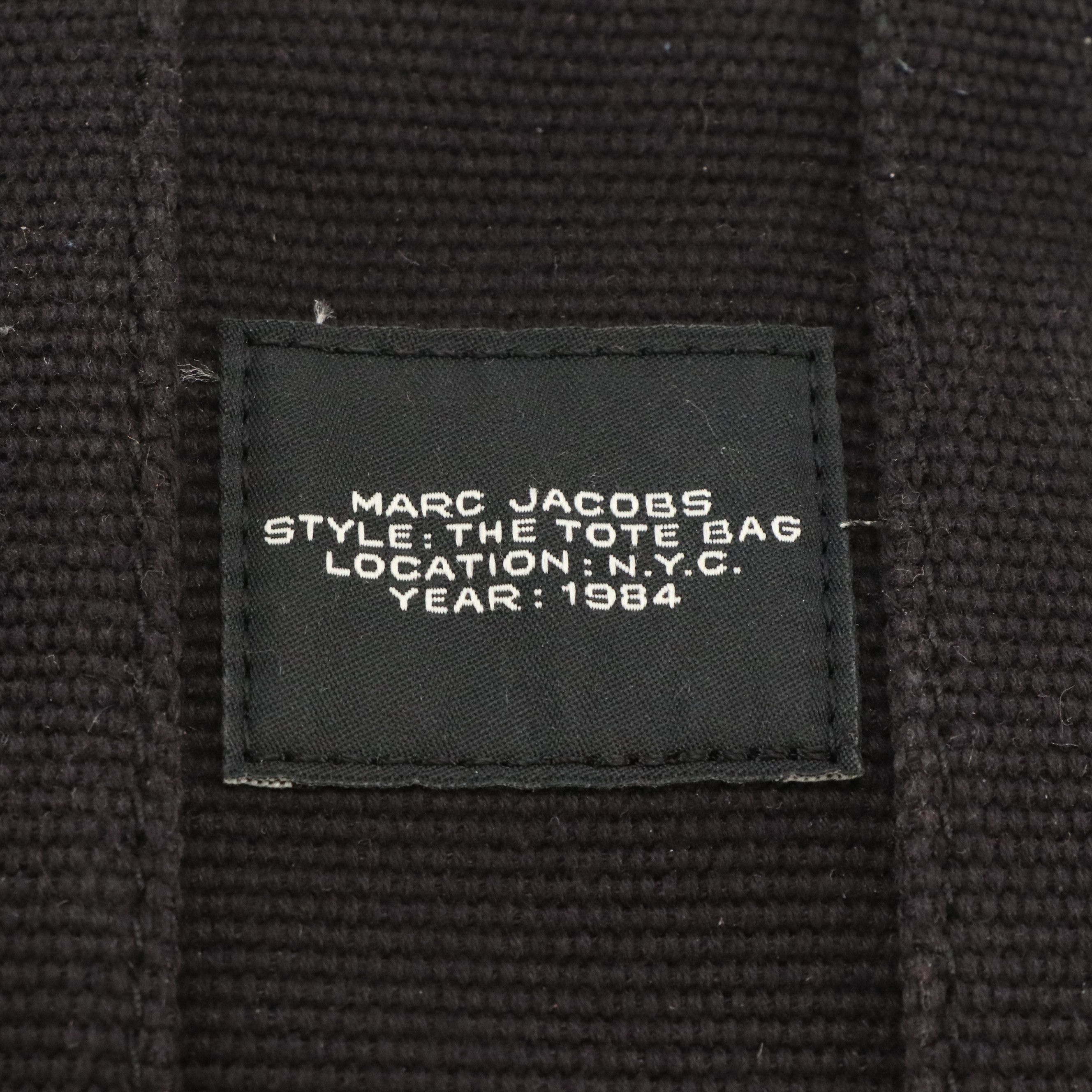 Marc Jacobs Mini Two-Way Tote Bag in Black Canvas with Box