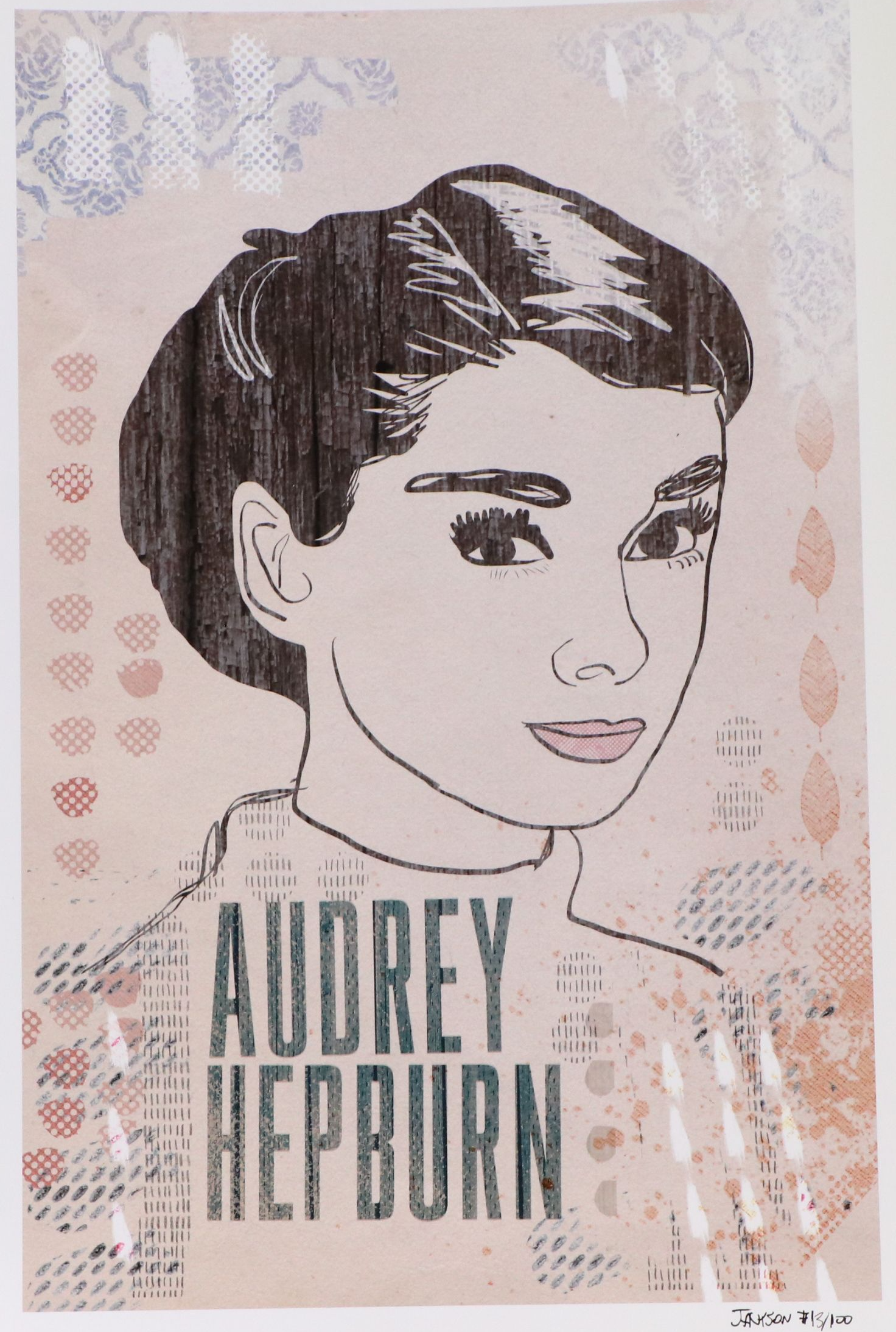 Jackson Digital Graphic Print Homage to Audrey Hepburn, 2023