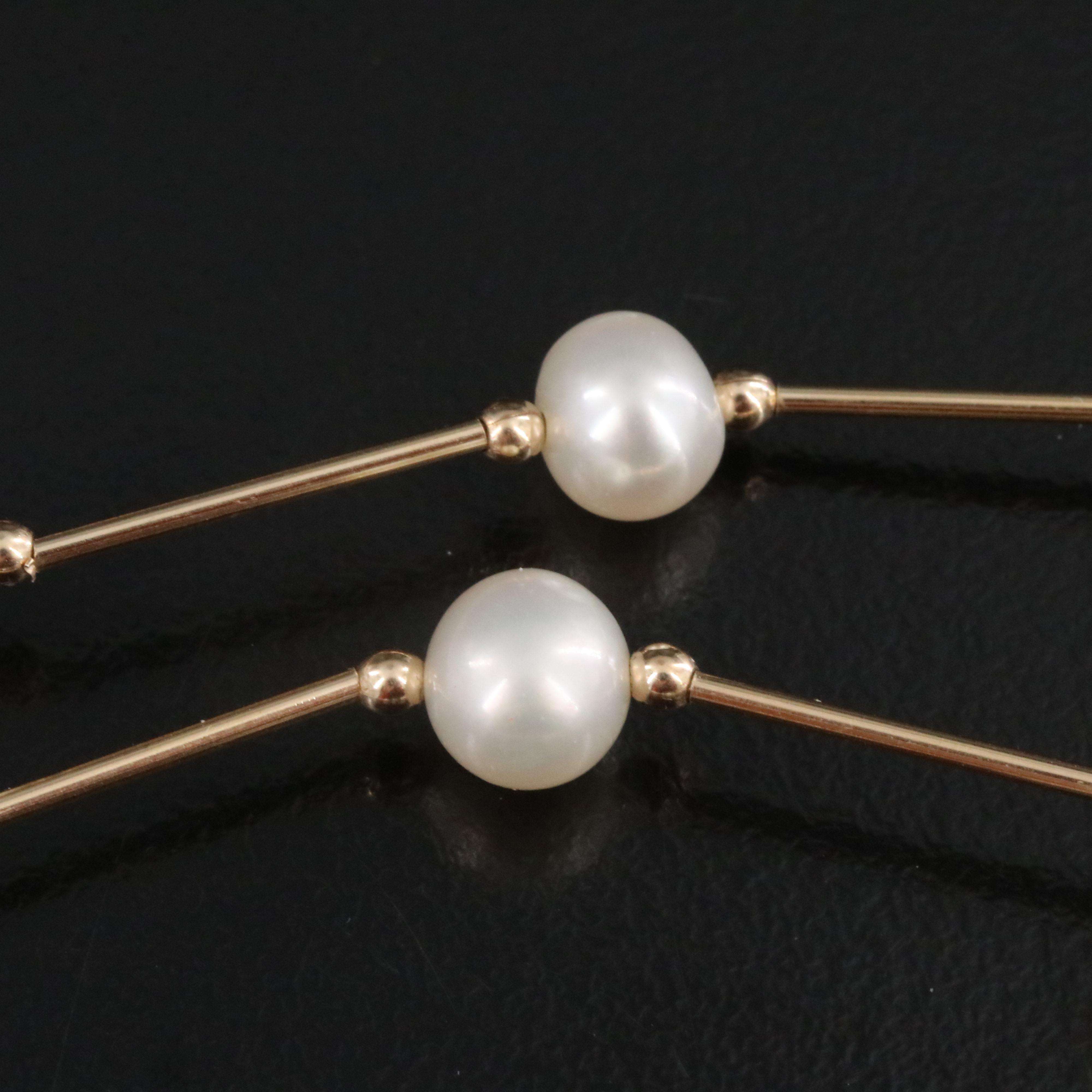 14K Pearl Station Necklace