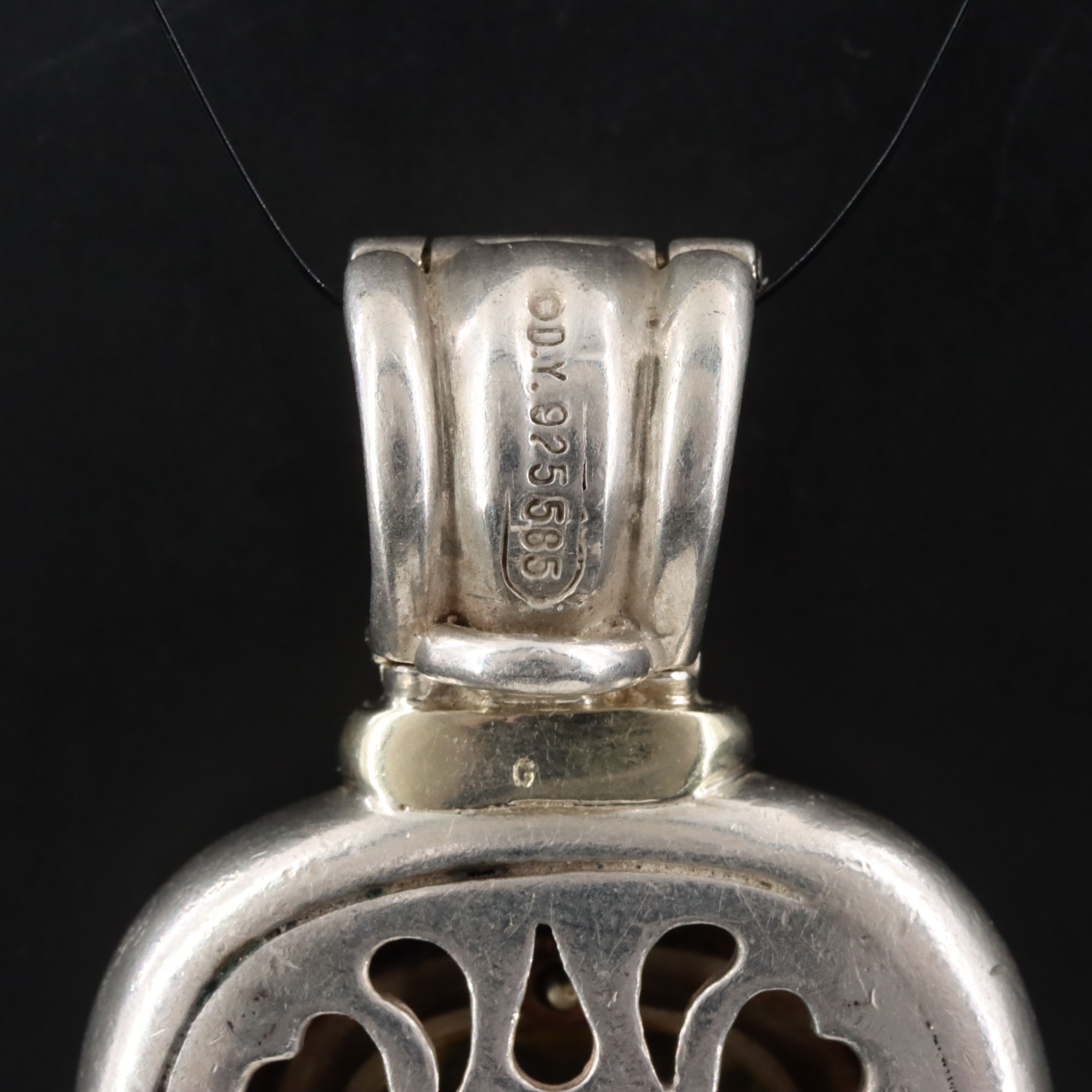 David Yurman Albion Sterling Lemon Quartz Enhancer Pendant with 14K Accents