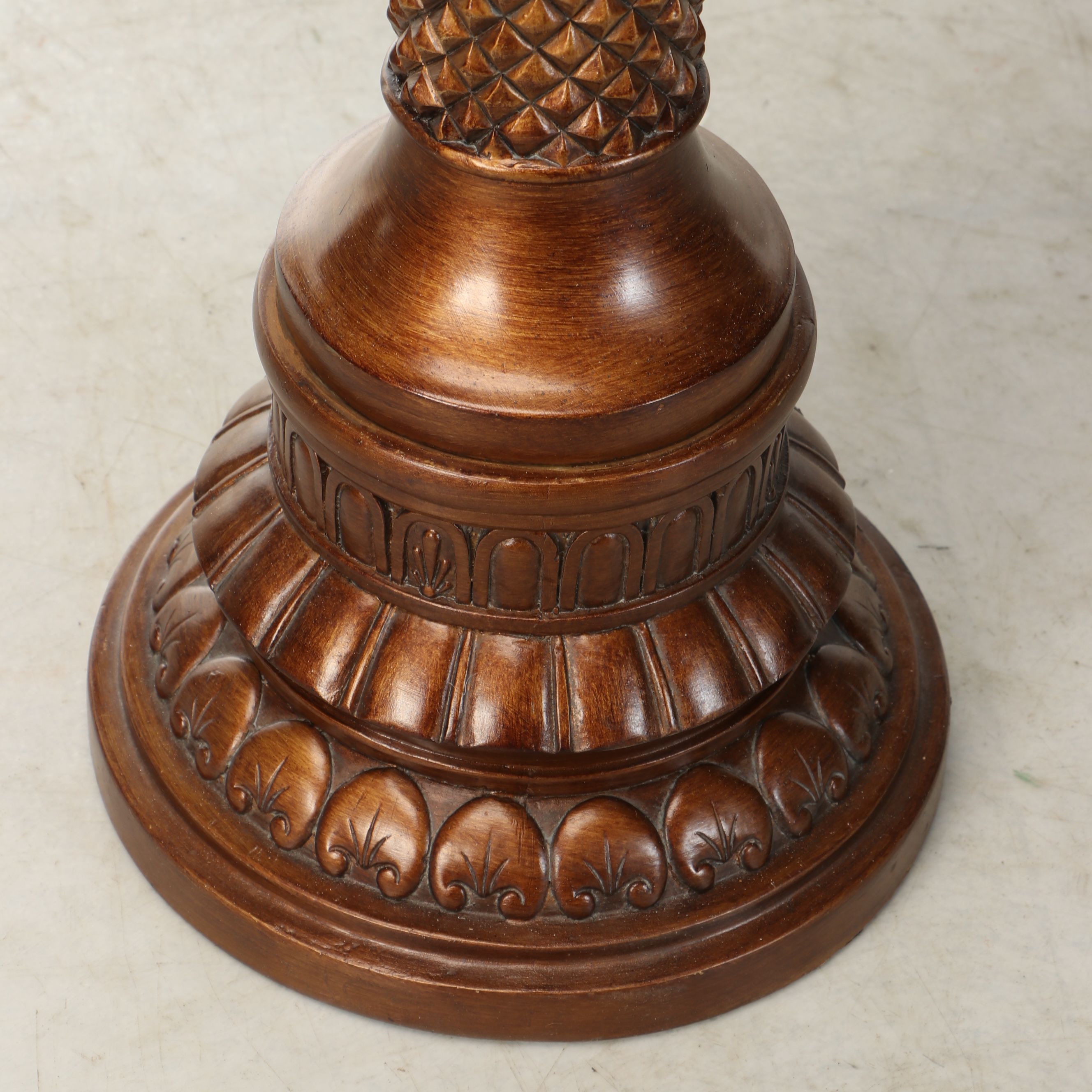 Bronzed Finish Elephant Handle Floor Lamp with Silk Shade